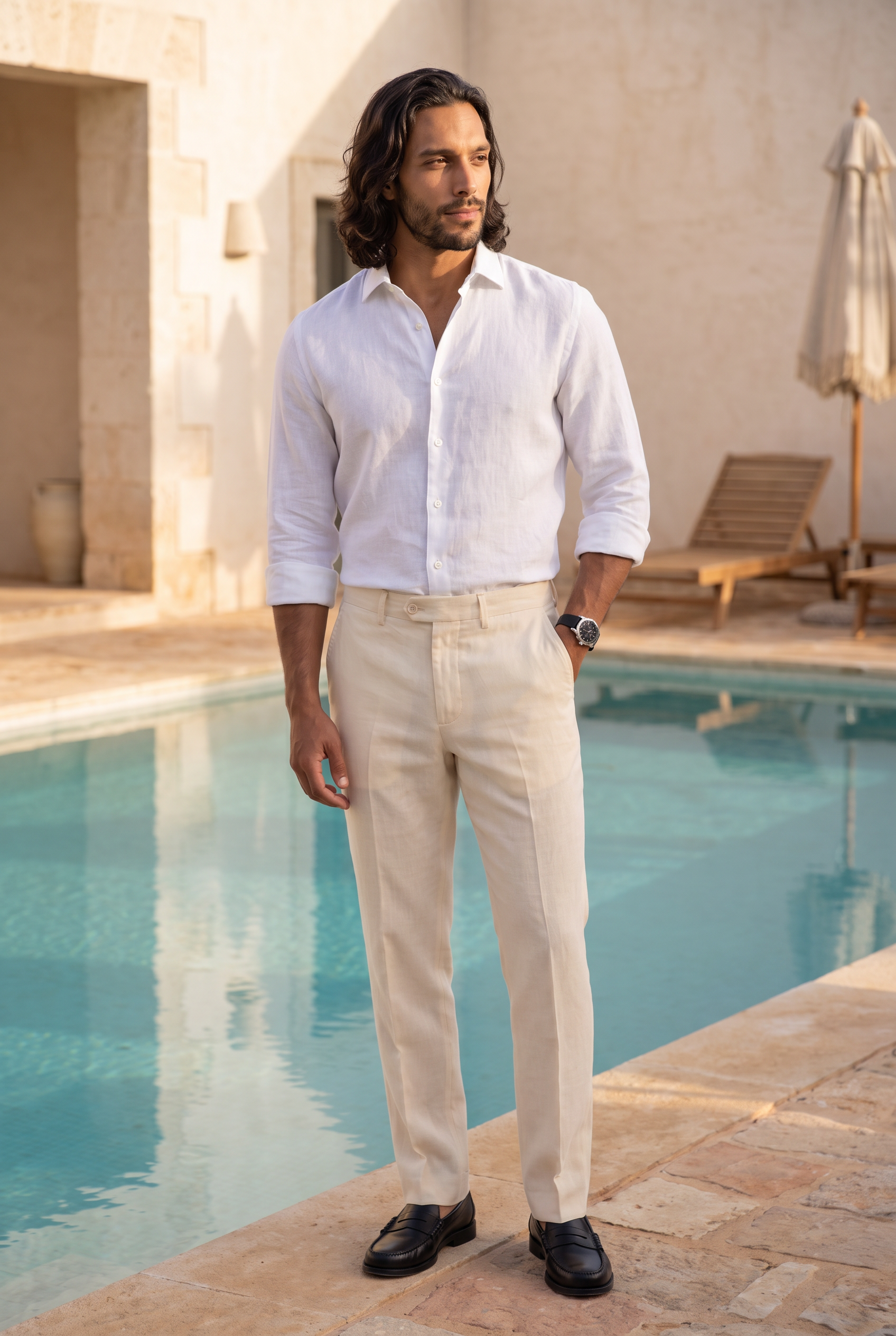 Men's Linen Tailored Trousers | Blackstone London