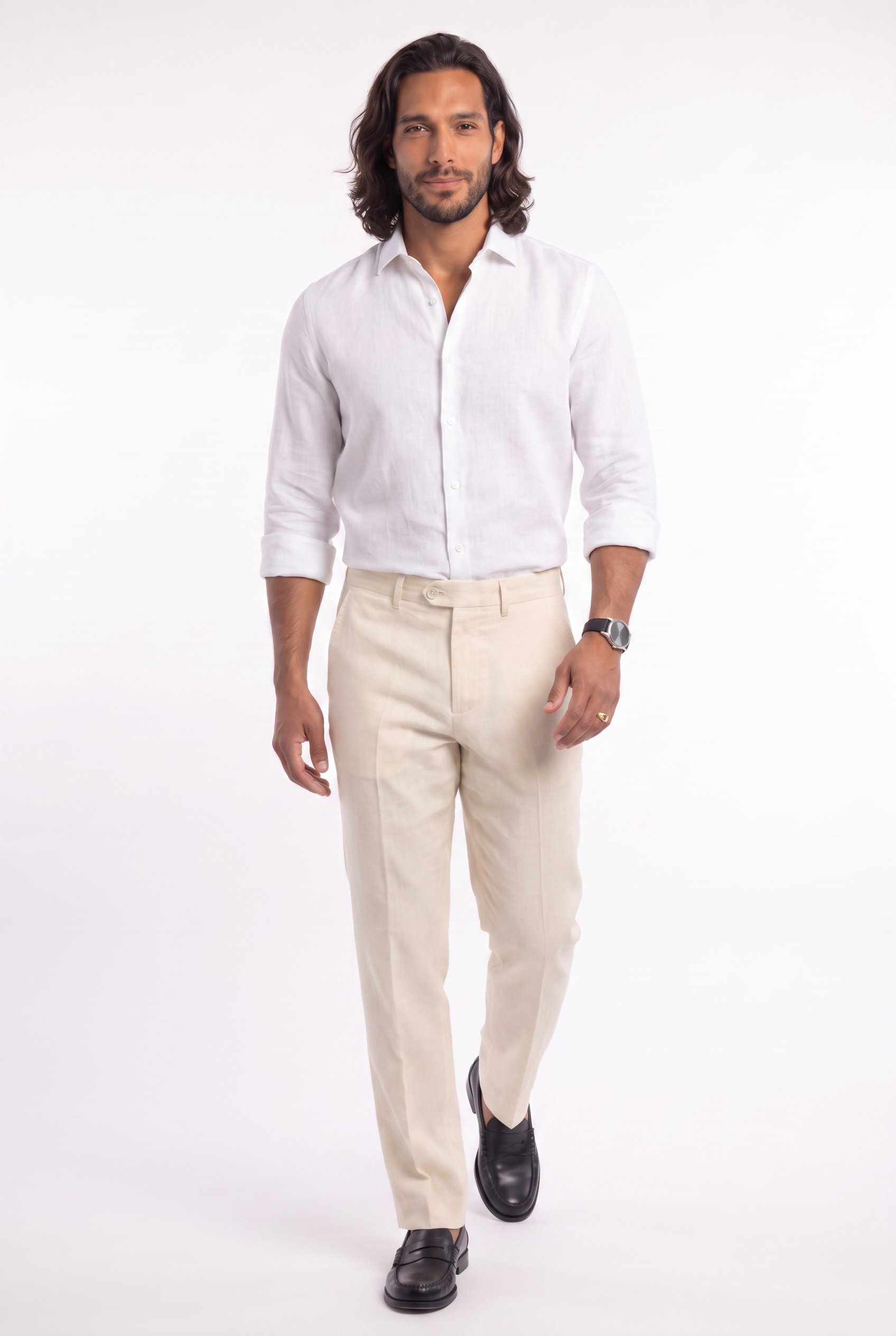 Men's Linen Tailored Trousers | Blackstone London