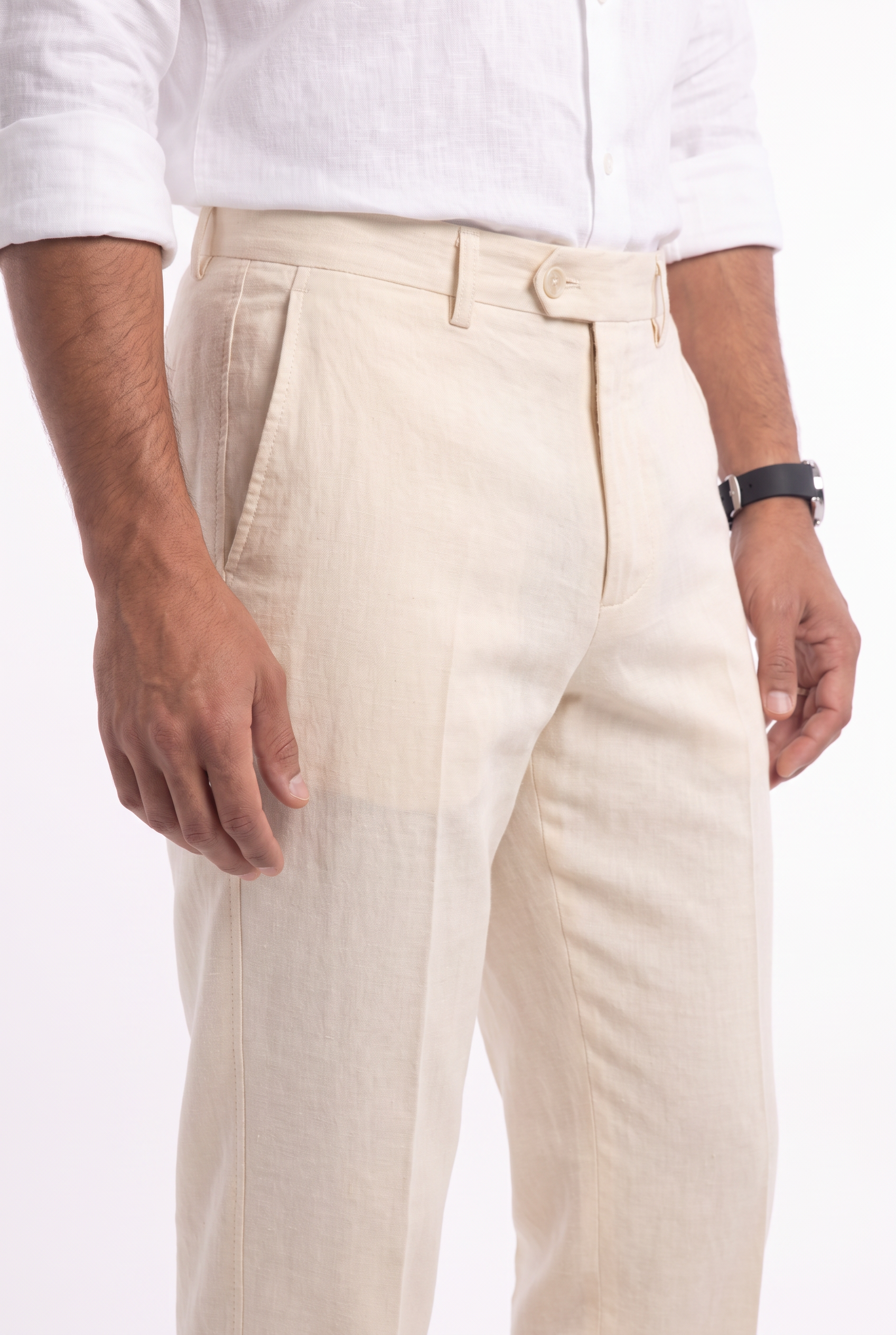 Men's Linen Tailored Trousers | Blackstone London