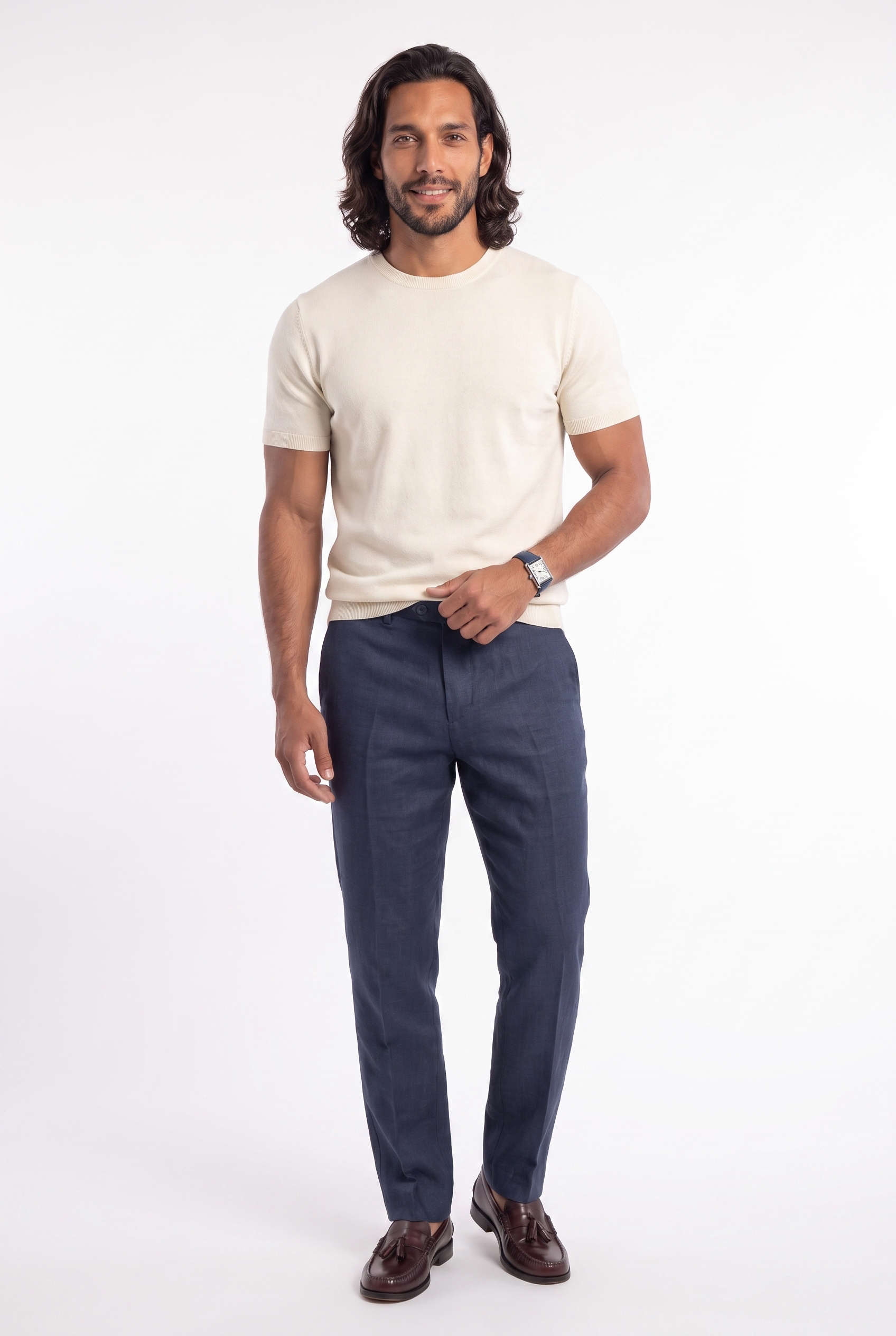 Men's Linen Tailored Trousers | Blackstone London