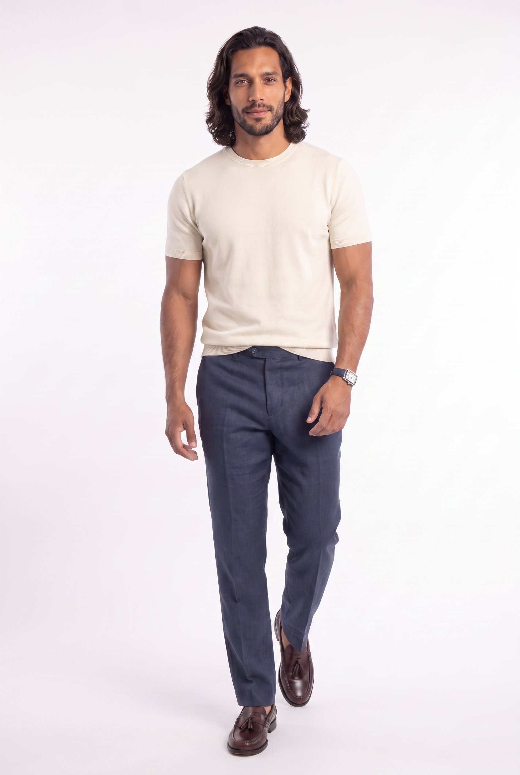 Men's Linen Tailored Trousers | Blackstone London