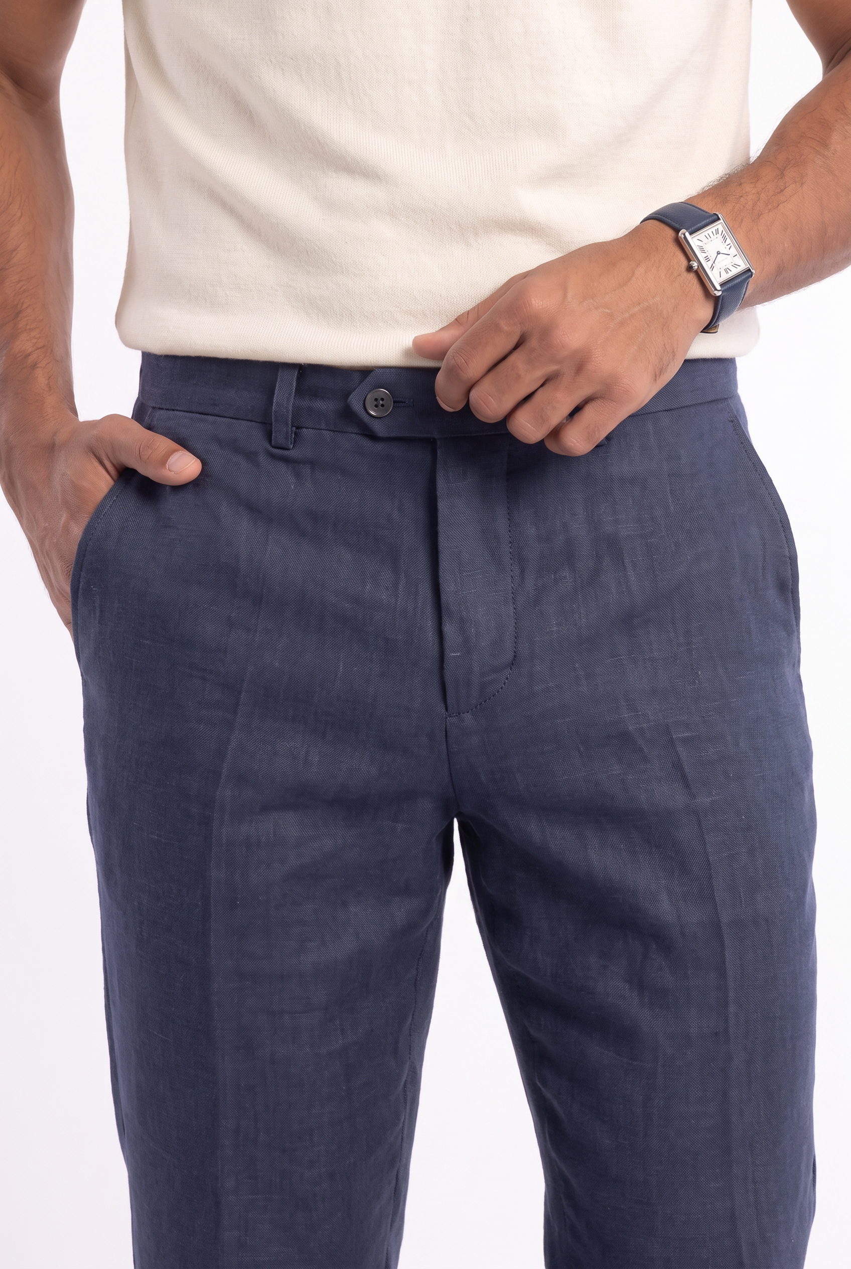 Men's Linen Tailored Trousers | Blackstone London