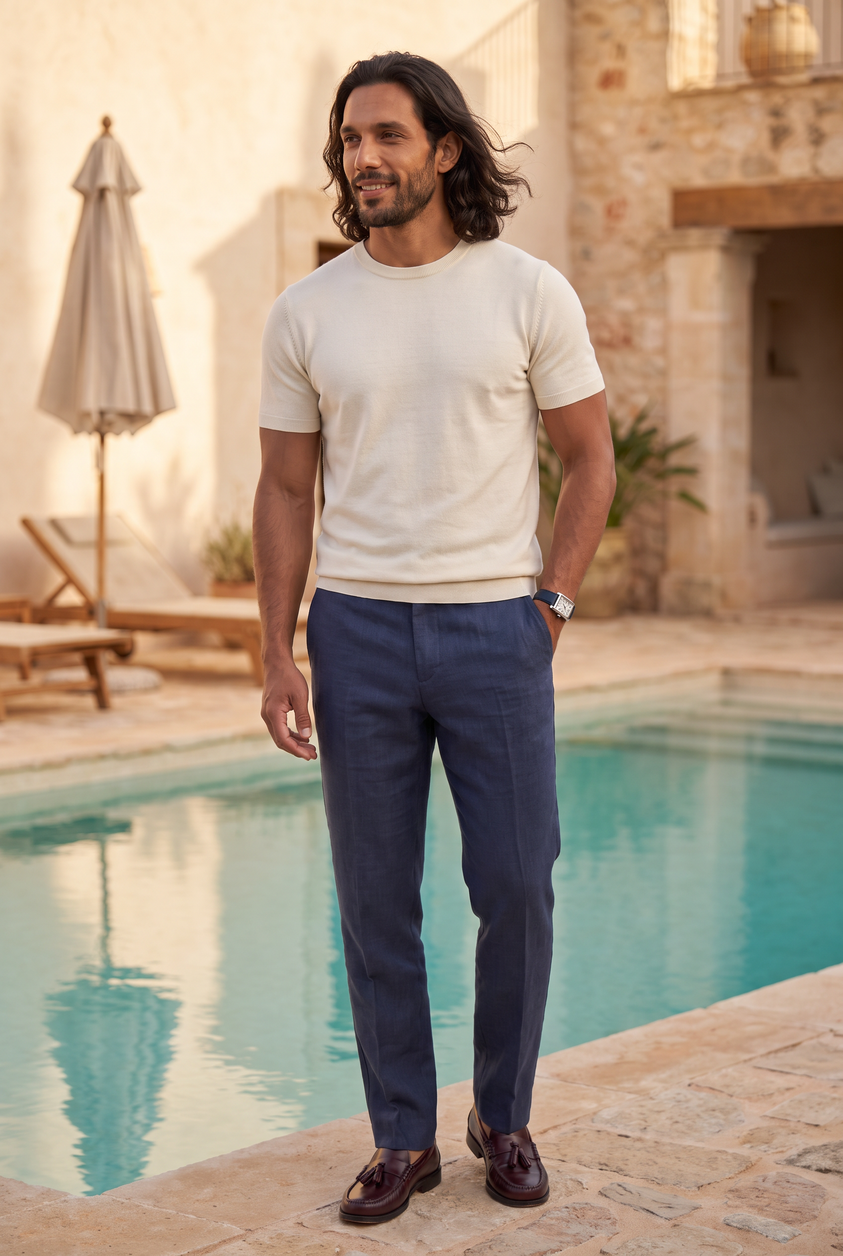 Men's Linen Tailored Trousers | Blackstone London