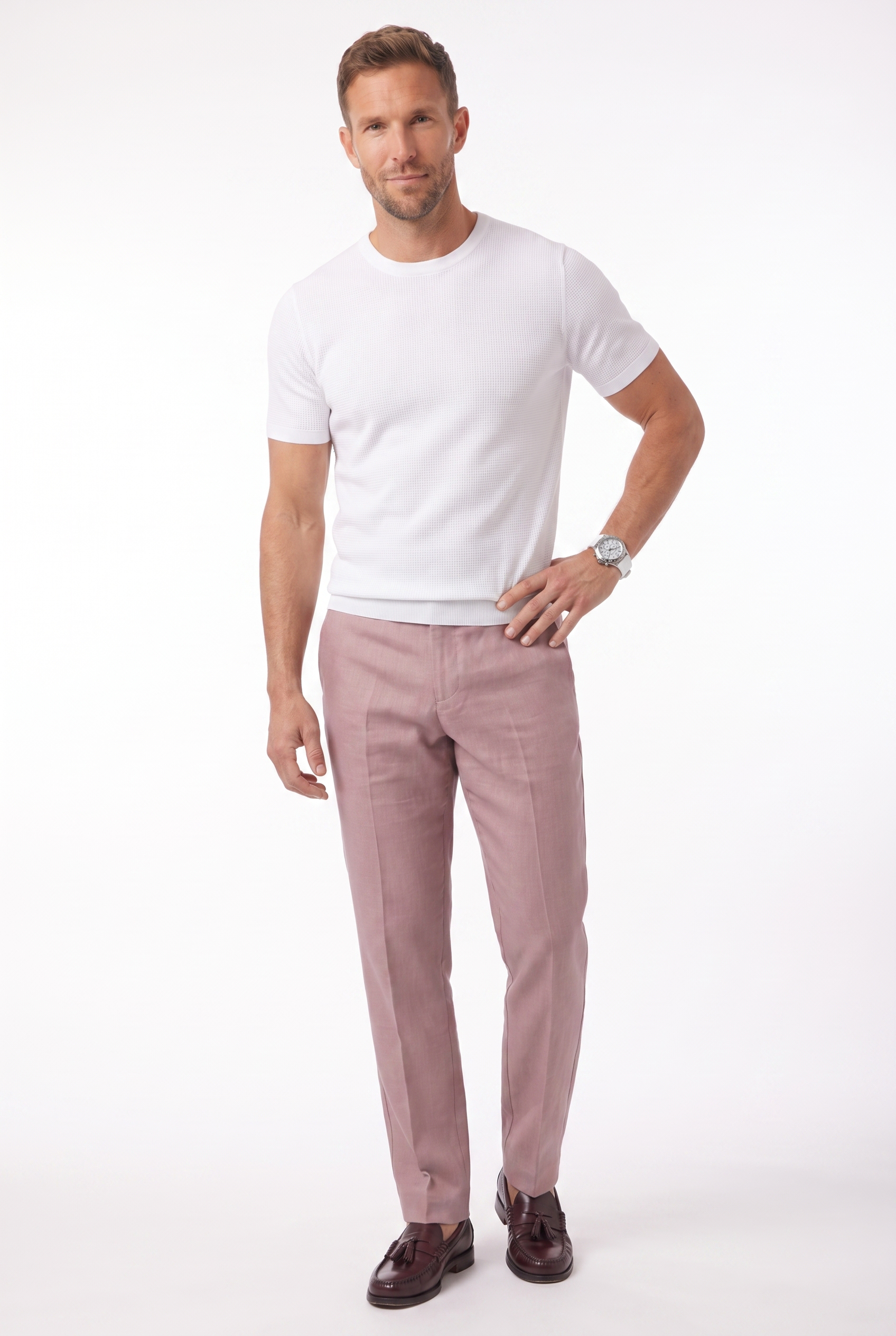 Men's Linen Tailored Trousers | Blackstone London