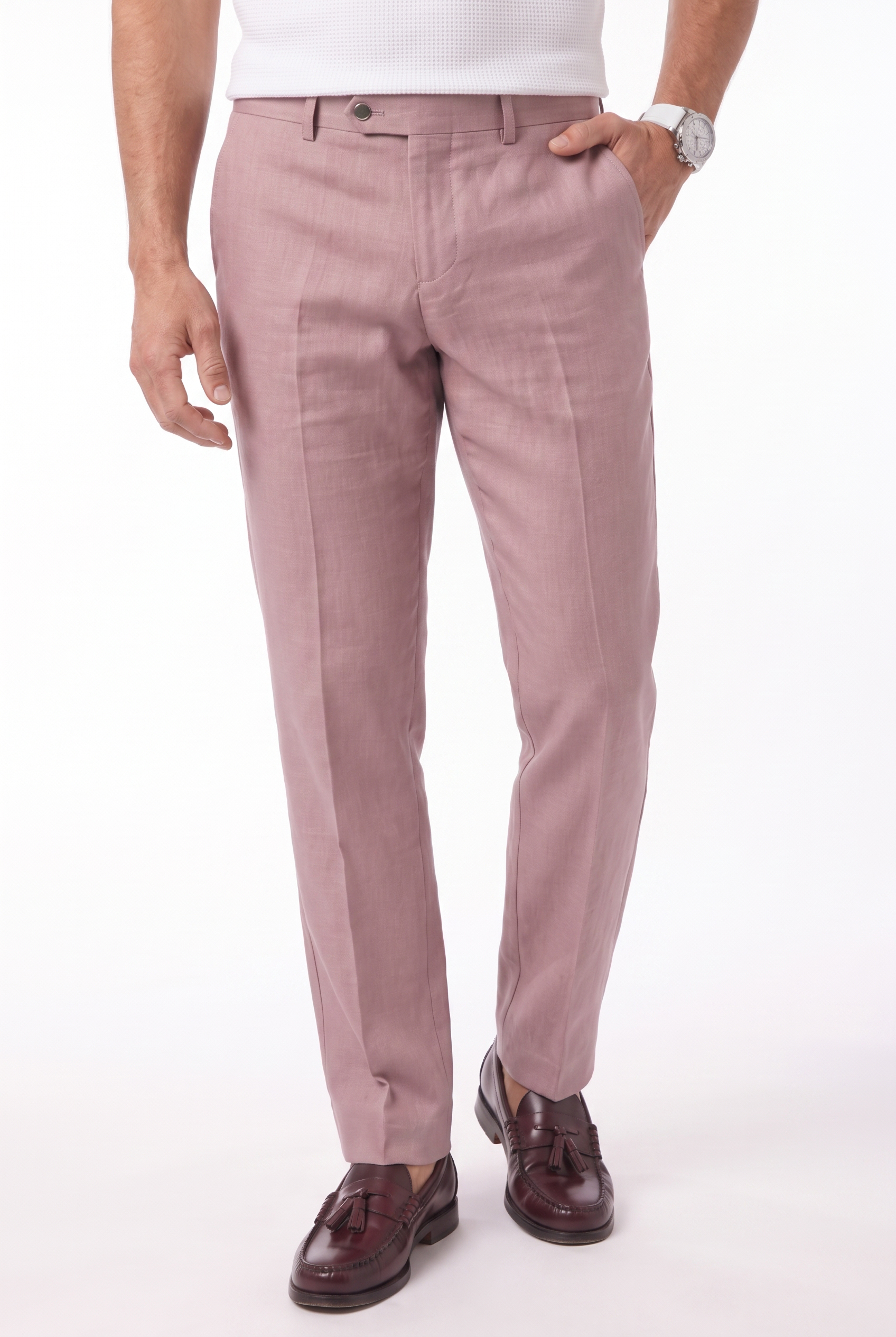 Men's Linen Tailored Trousers | Blackstone London