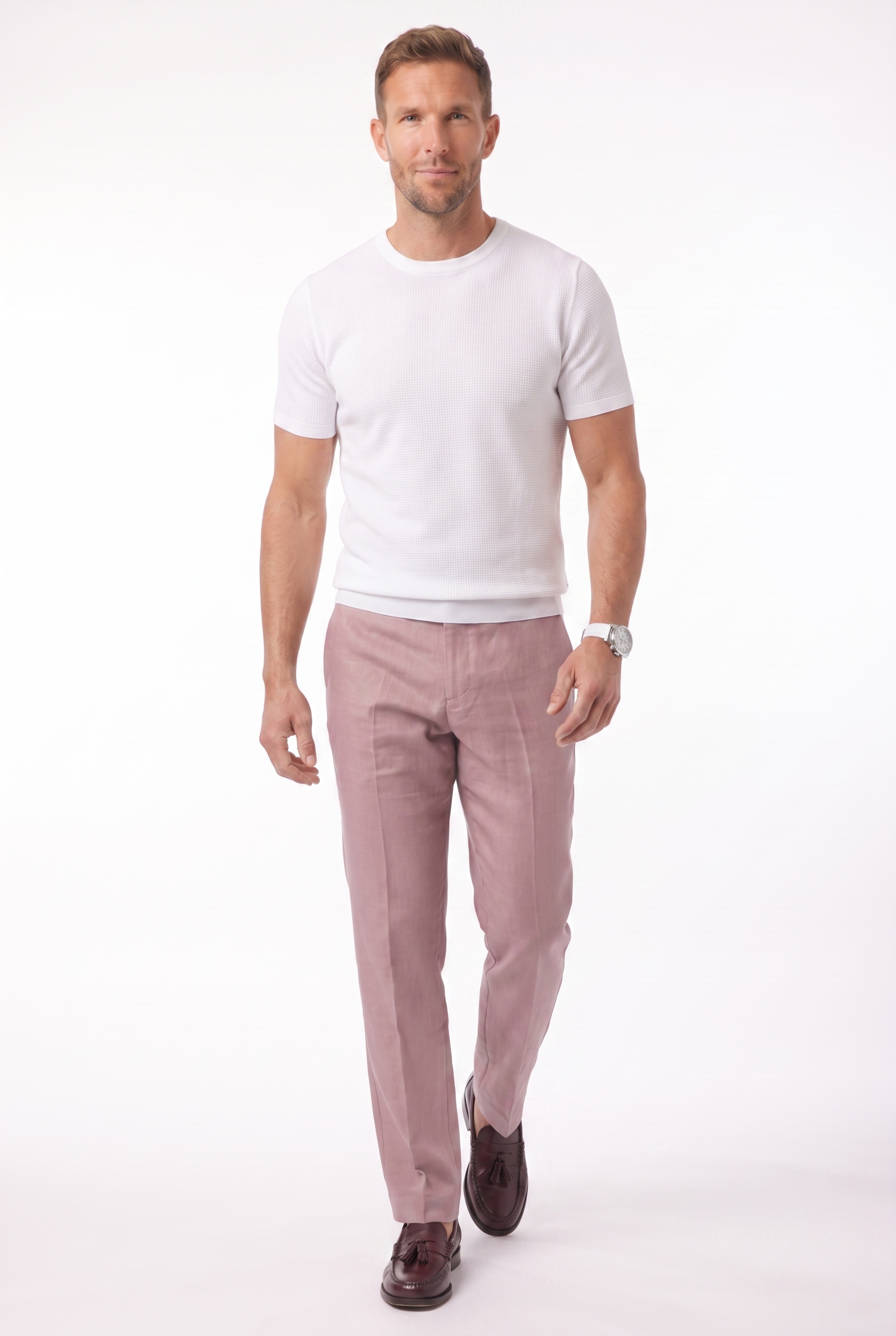 Men's Linen Tailored Trousers | Blackstone London