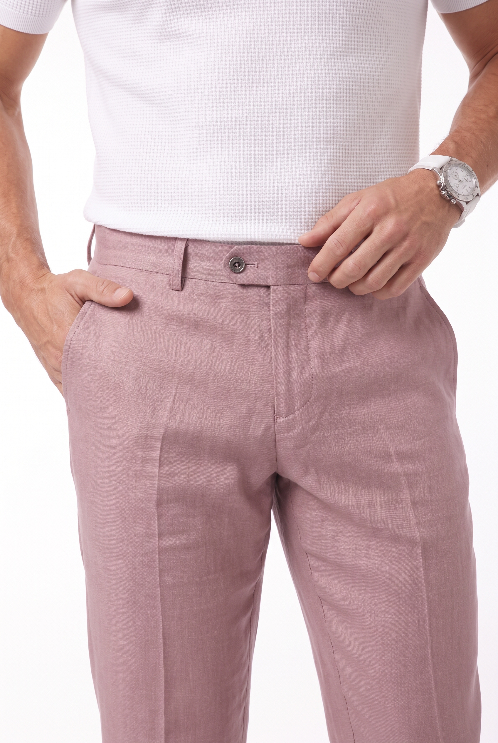 Men's Linen Tailored Trousers | Blackstone London