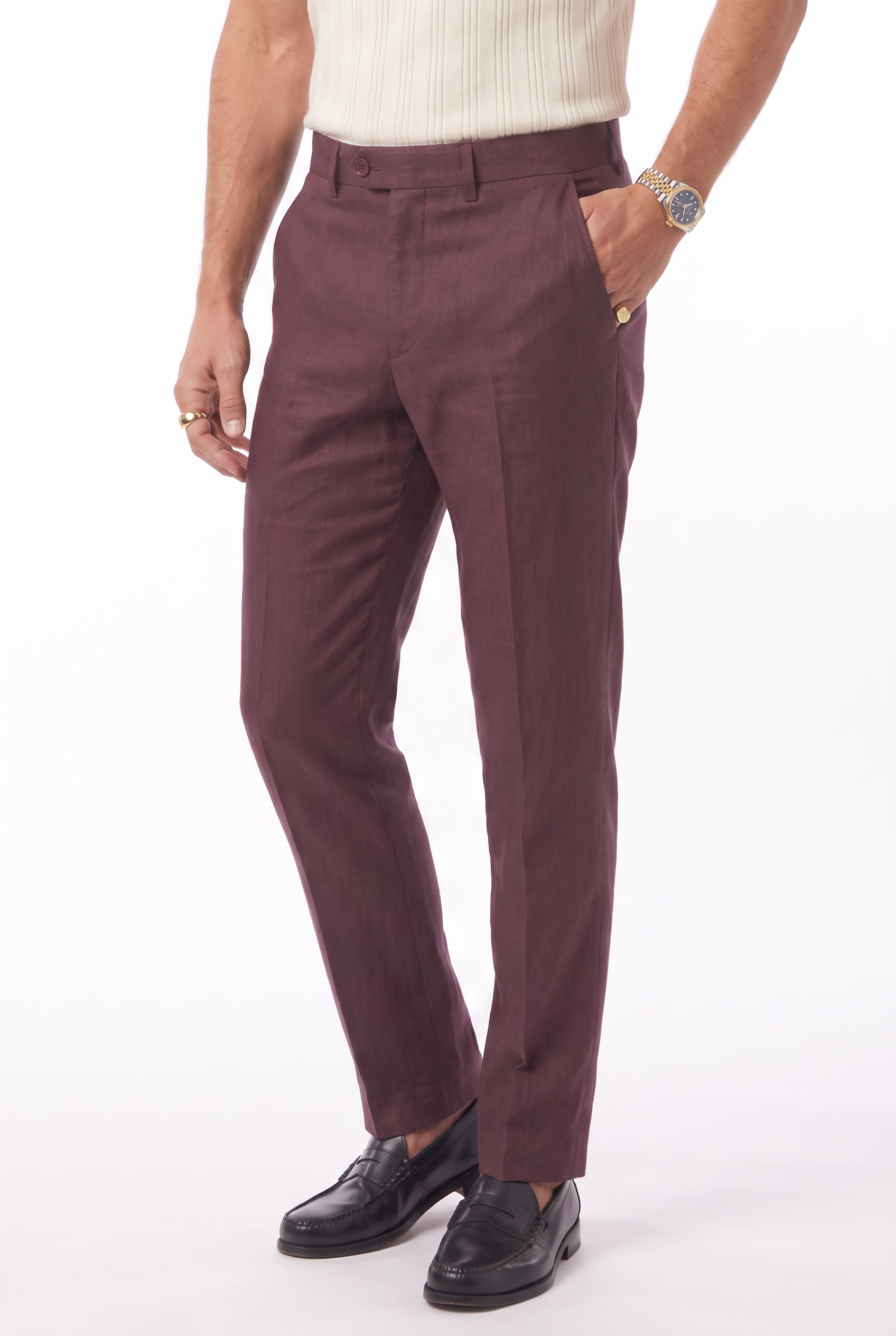 Men's Linen Tailored Trousers | Blackstone London