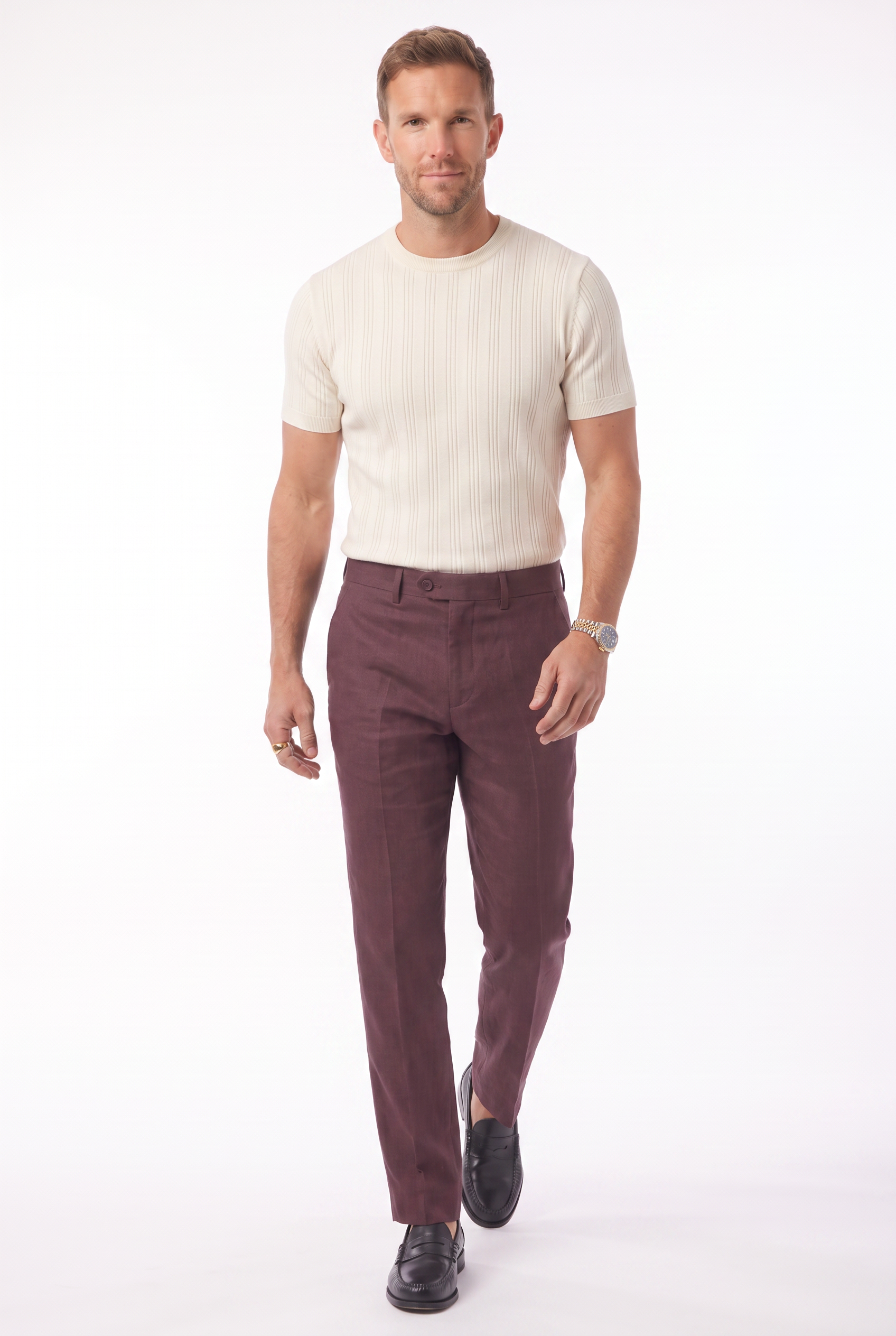 Men's Linen Tailored Trousers | Blackstone London