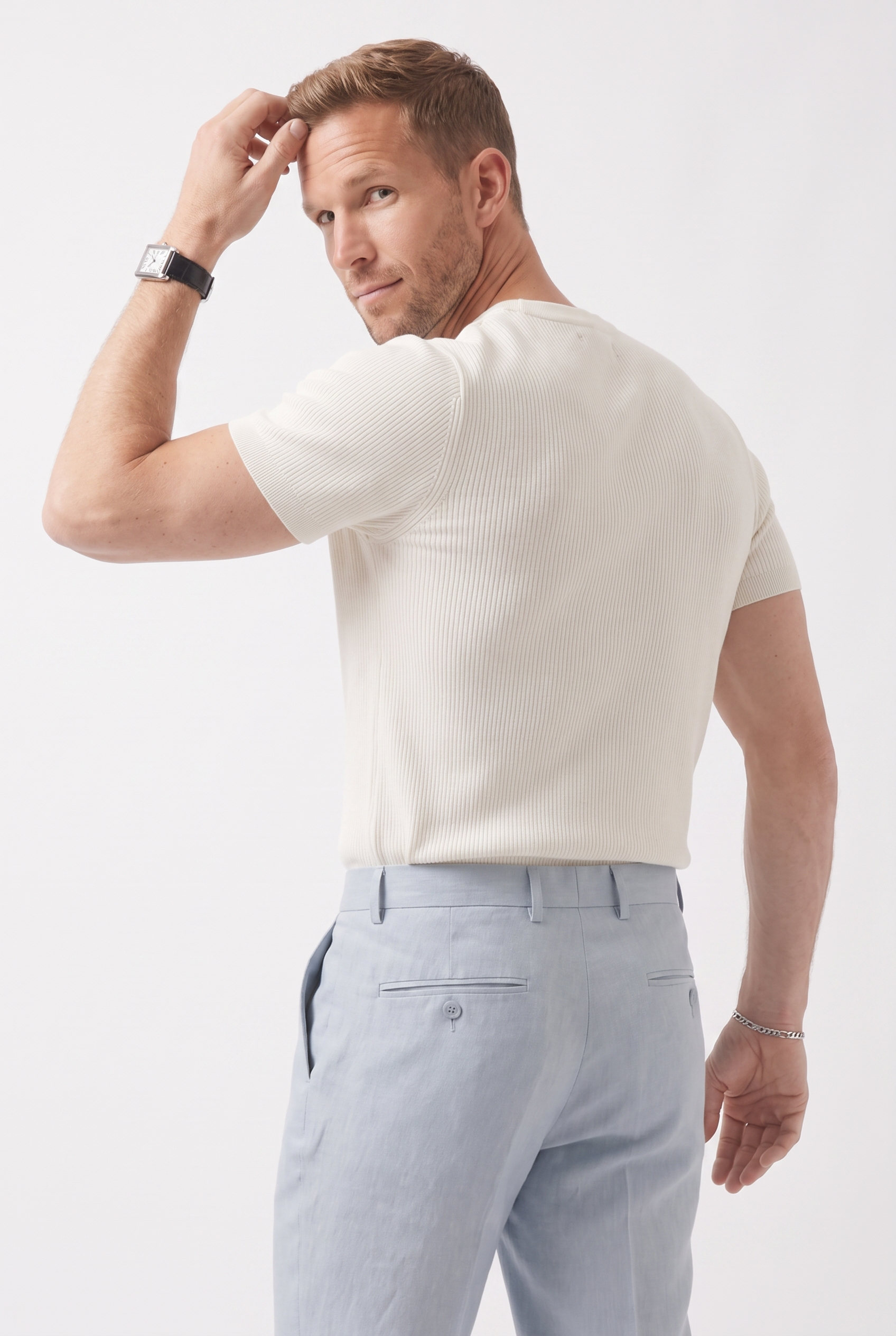 Men's Linen Tailored Trousers | Blackstone London