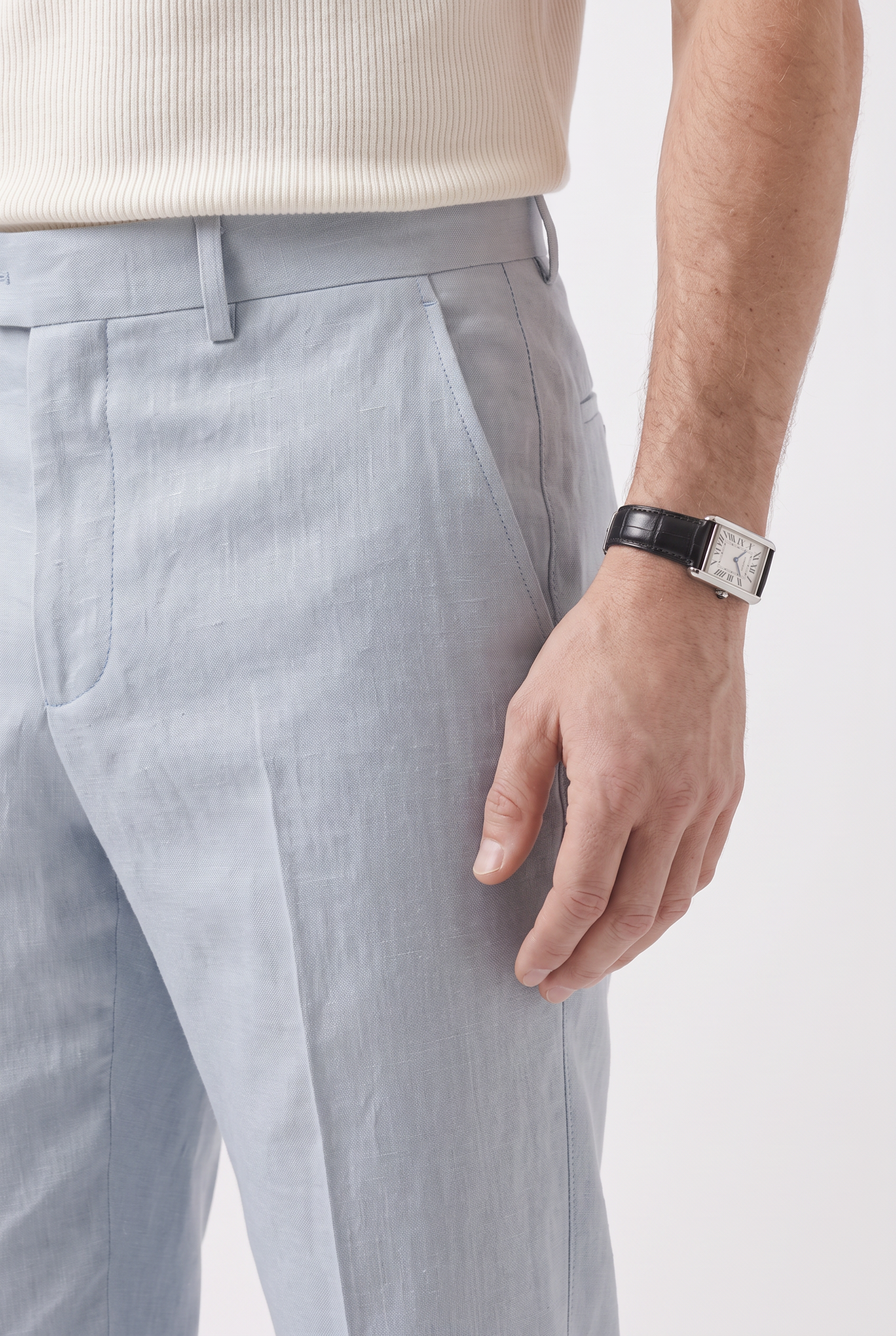 Men's Linen Tailored Trousers | Blackstone London