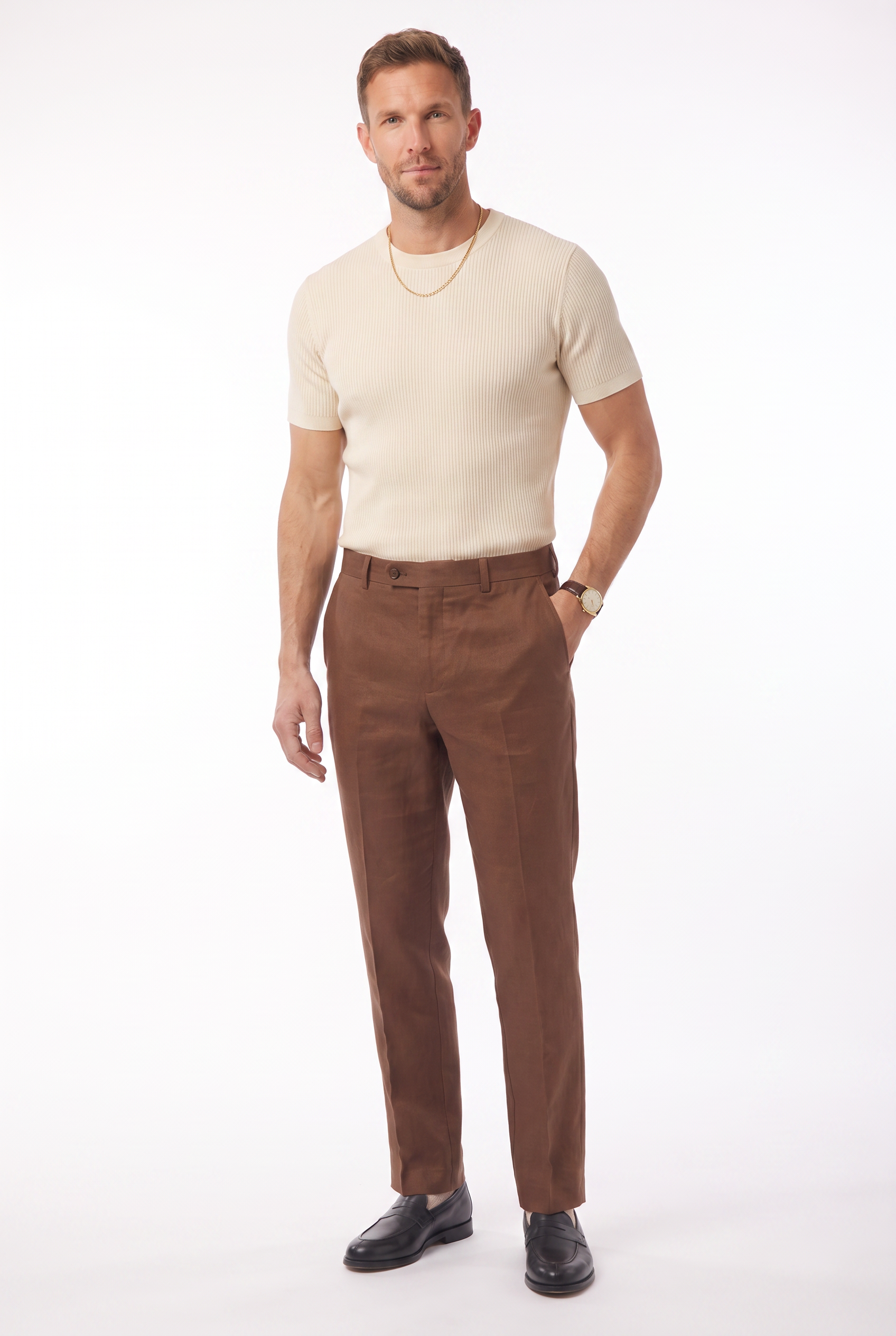 Men's Linen Tailored Trousers | Blackstone London