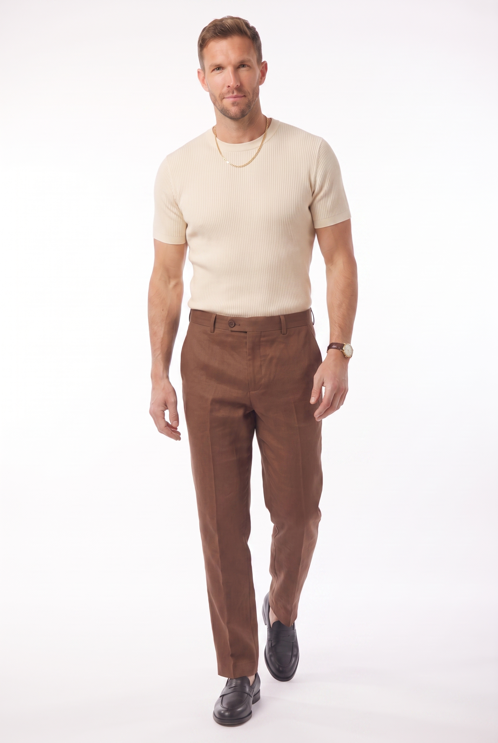 Men's Linen Tailored Trousers | Blackstone London