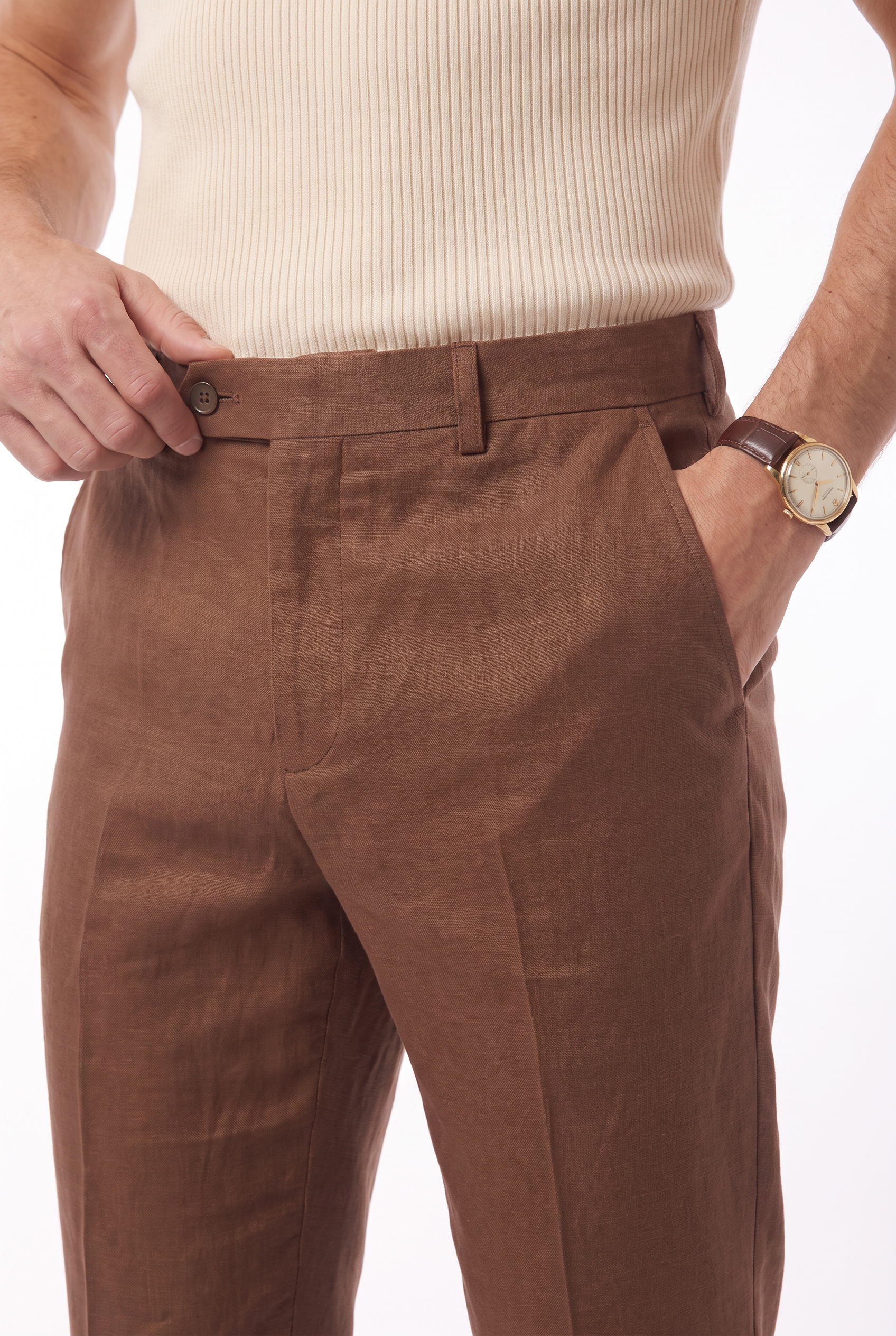Men's Linen Tailored Trousers | Blackstone London