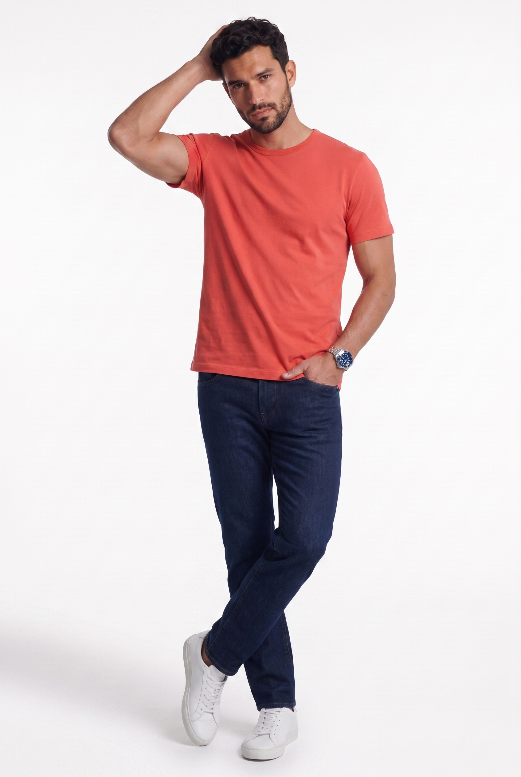 Men's Eyelet Crew Neck T-Shirt | Blackstone London