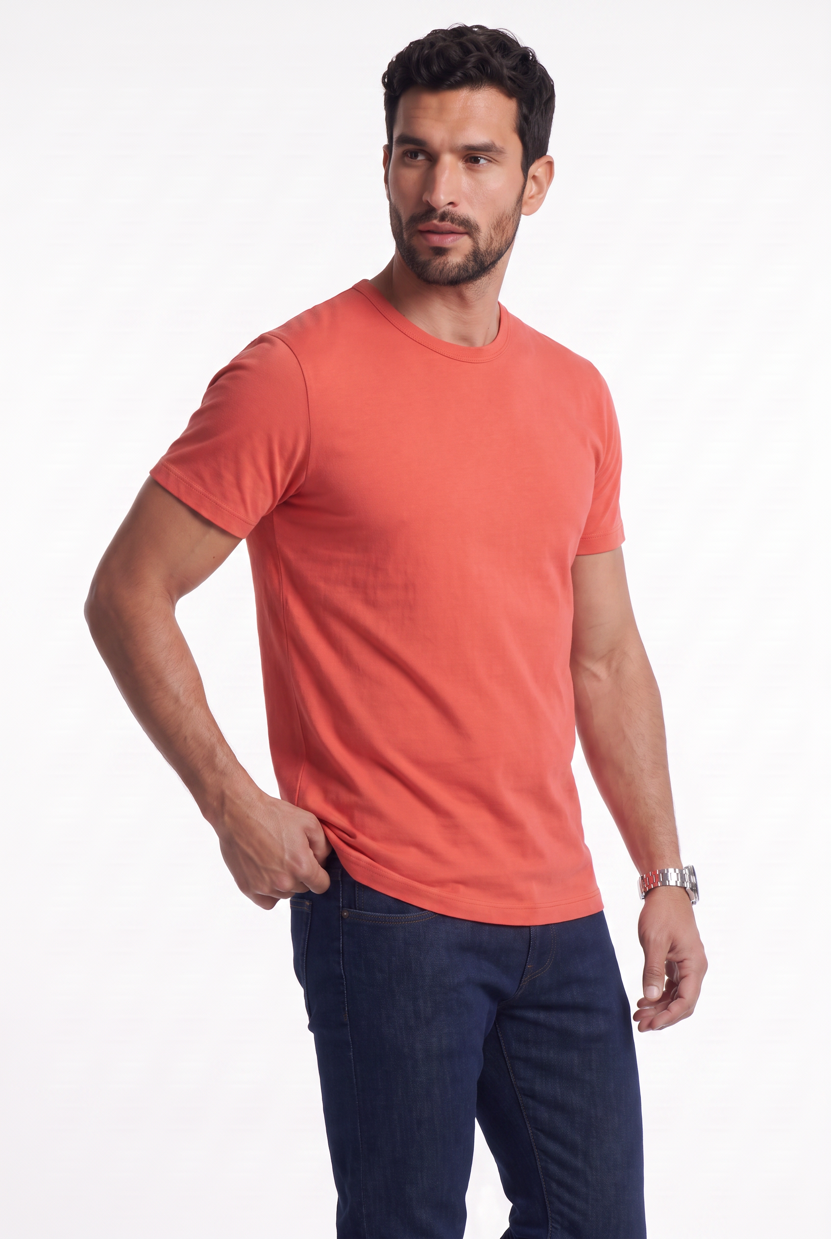 Men's Eyelet Crew Neck T-Shirt | Blackstone London