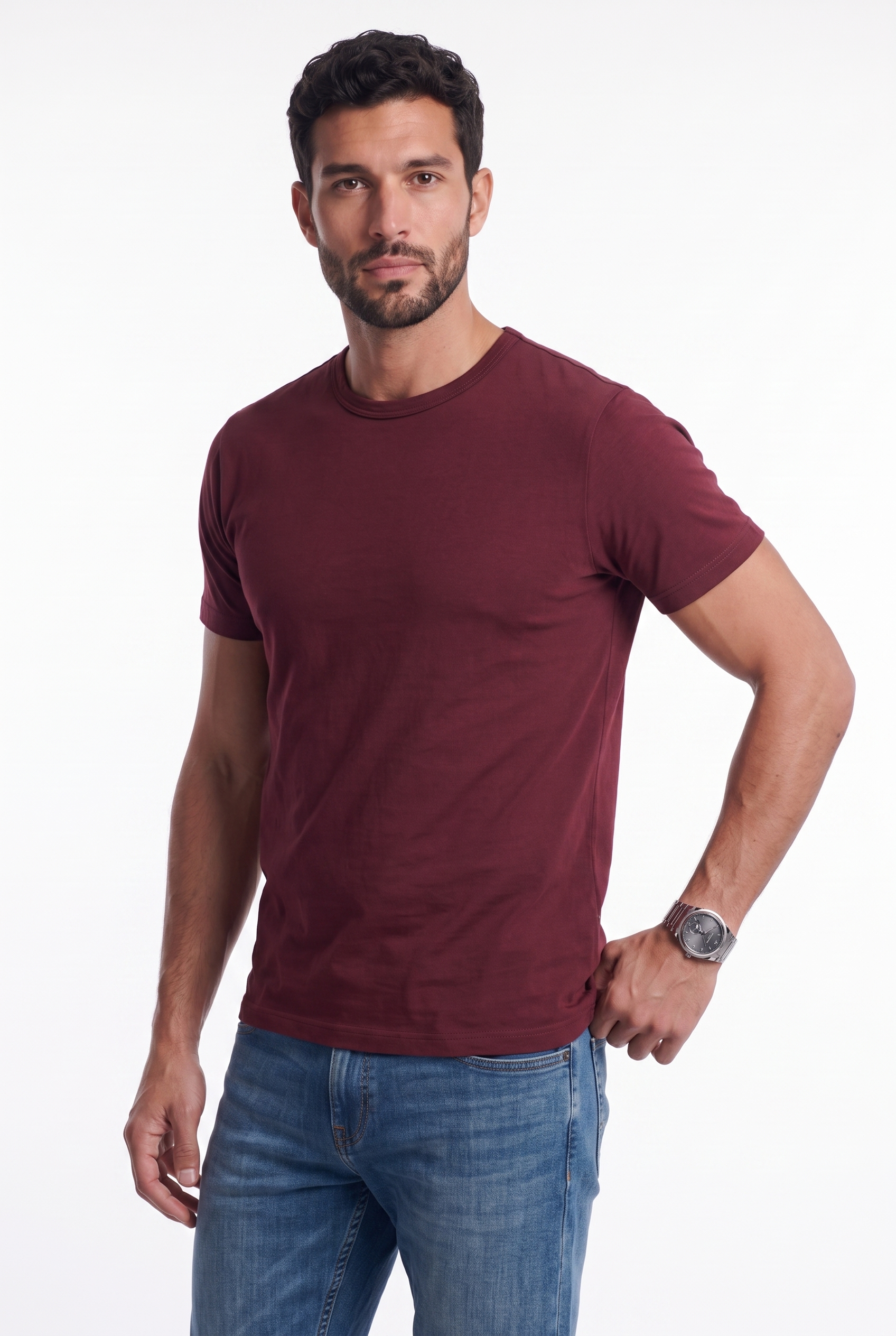 Men's Eyelet Crew Neck T-Shirt | Blackstone London