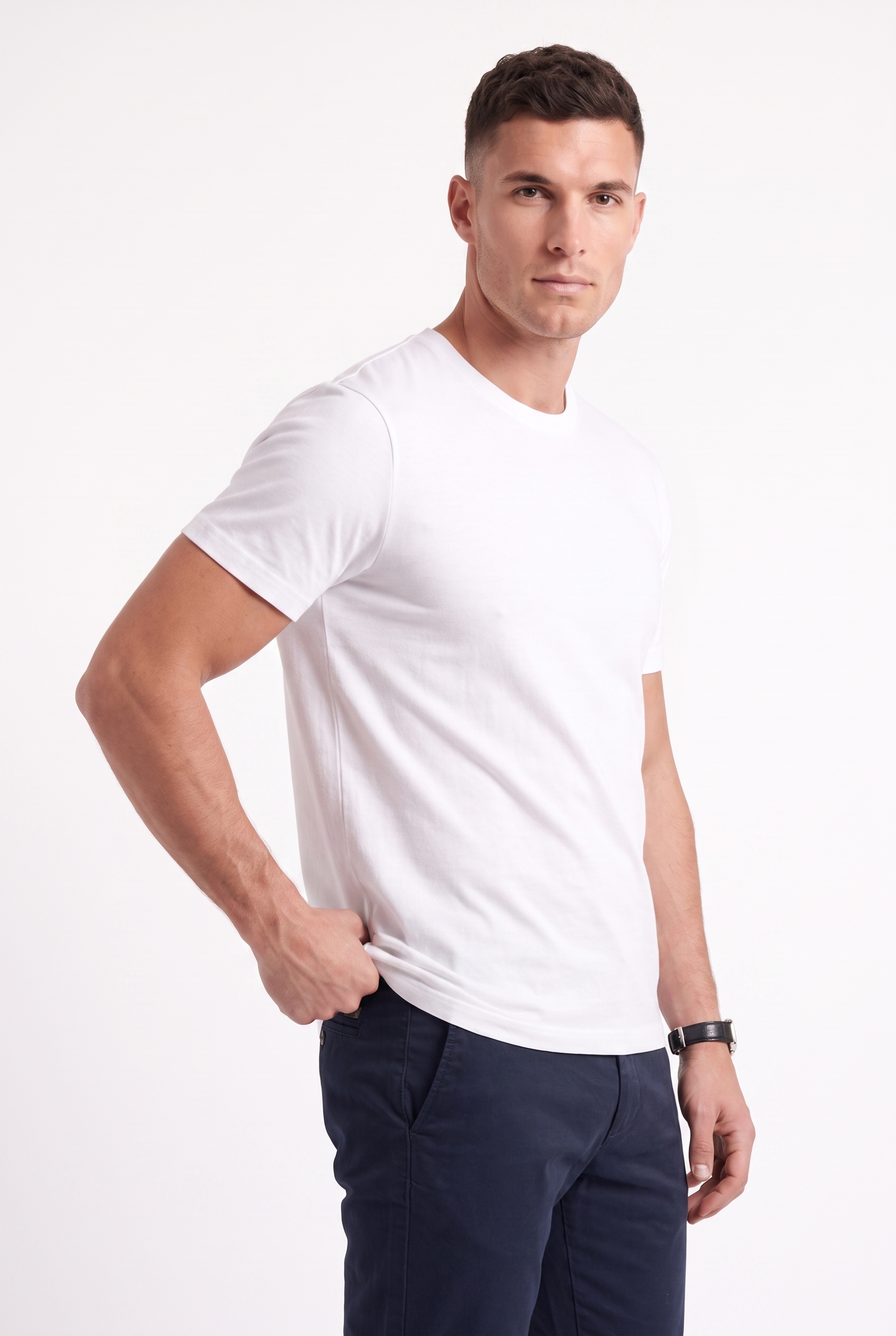 Men's Classic Fitted Crewneck T-Shirt | Blackstone London