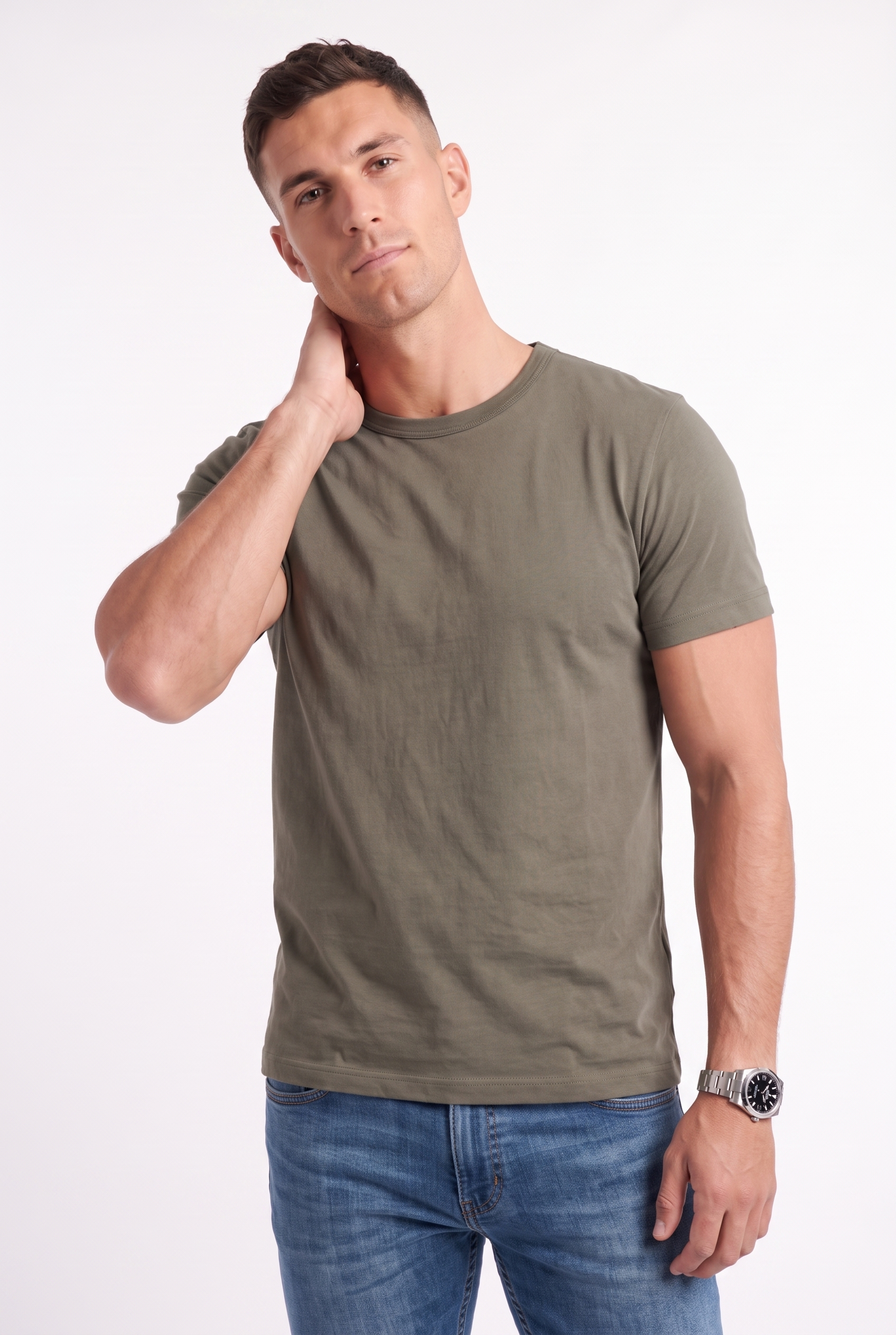 Men's Eyelet Crew Neck T-Shirt | Blackstone London