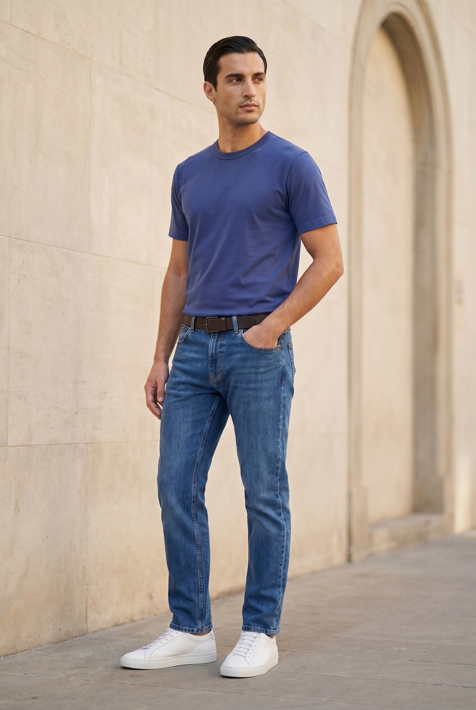 Men's Midweight Cotton Crew Neck T-Shirt | Blackstone London