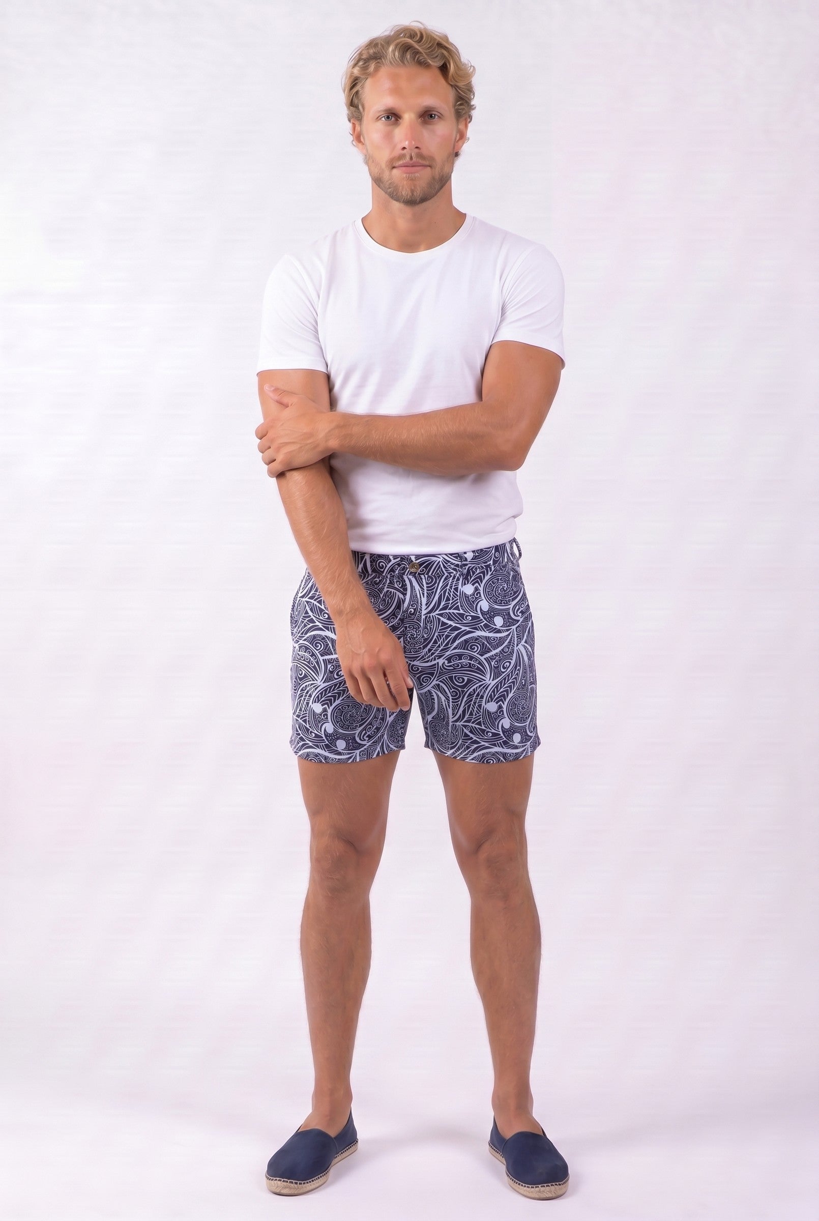Men's Warrior Print Swim Shorts | Blackstone London