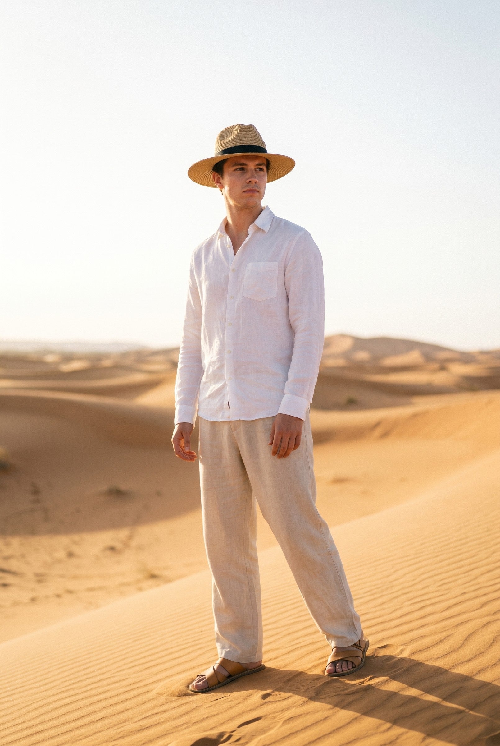 Men's Classic Flat Brim Beach Sun Hat | Blackstone London