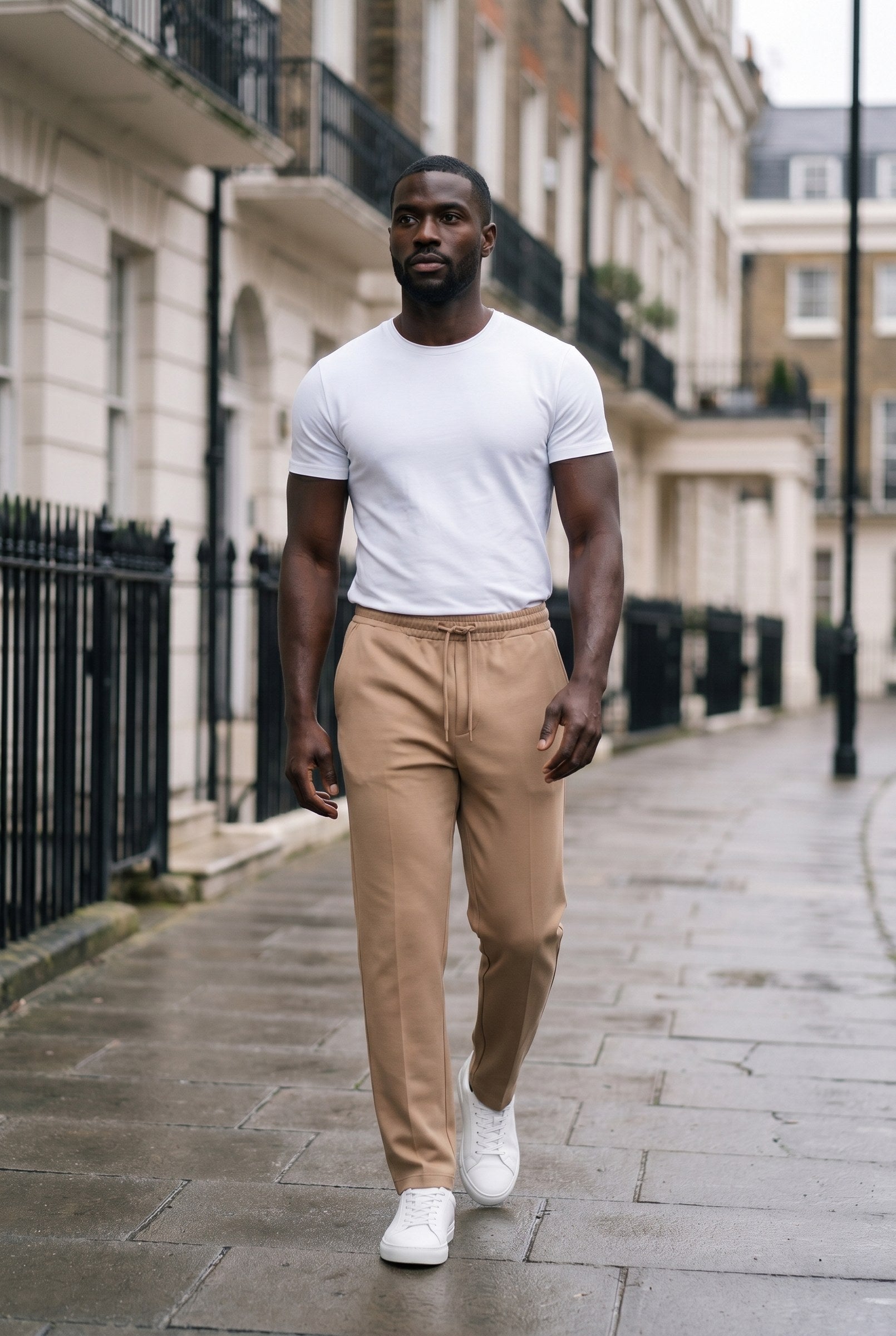 Men's Casual Drawstring Wide Leg Trousers | Blackstone London