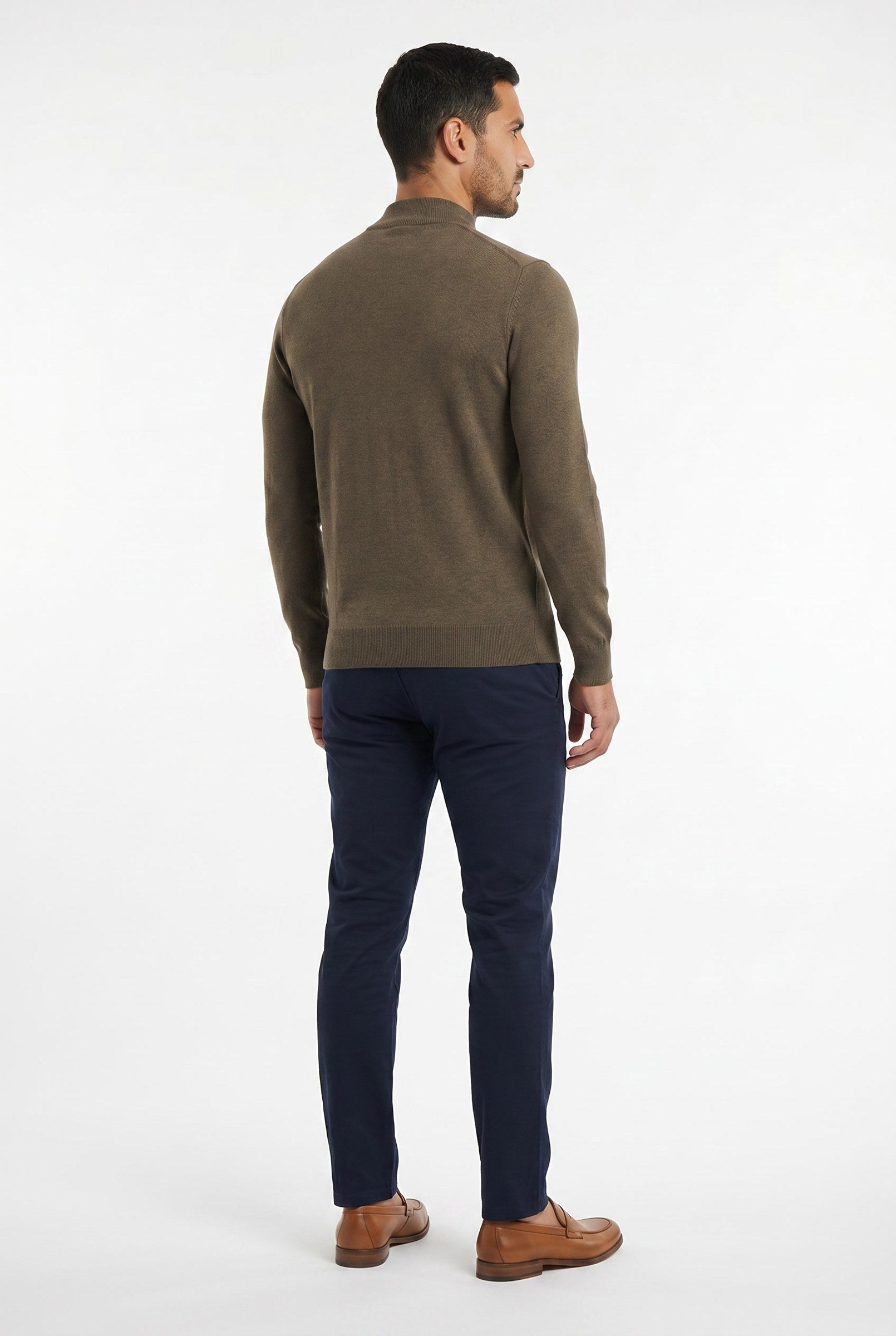 Men's Ultra Fine Cotton Mock Neck Jumper | Blackstone London