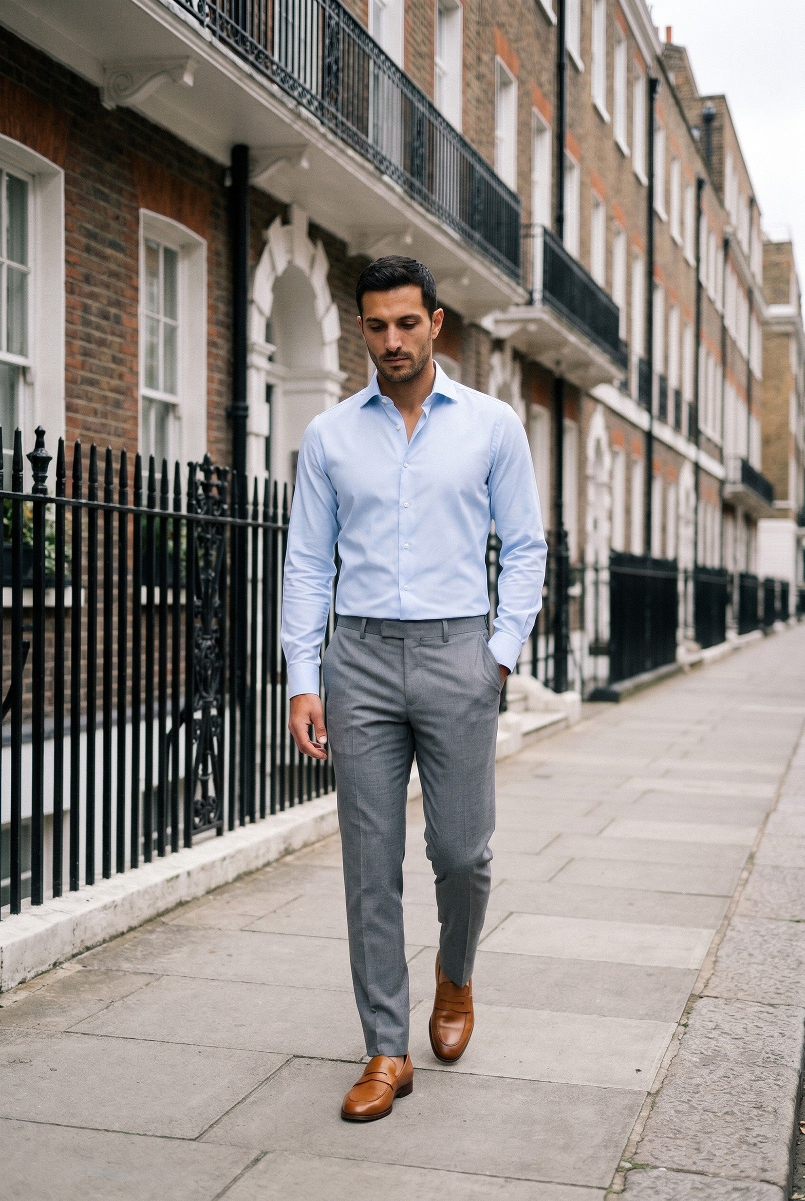 Men's Slim Pinpoint Dress Shirt | Blackstone London