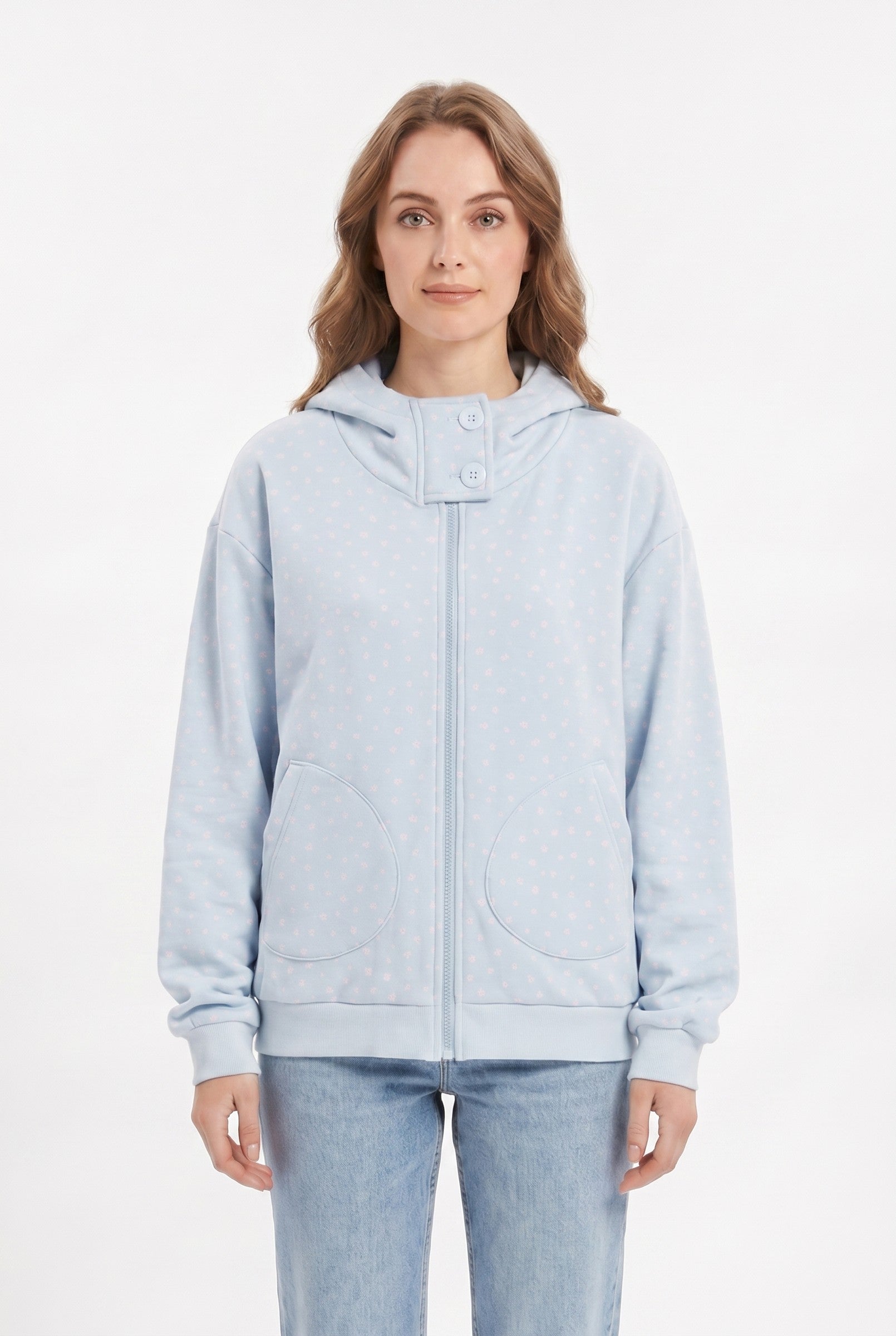Women's Oversized Floral Hooded Sweatshirt | Blackstone London