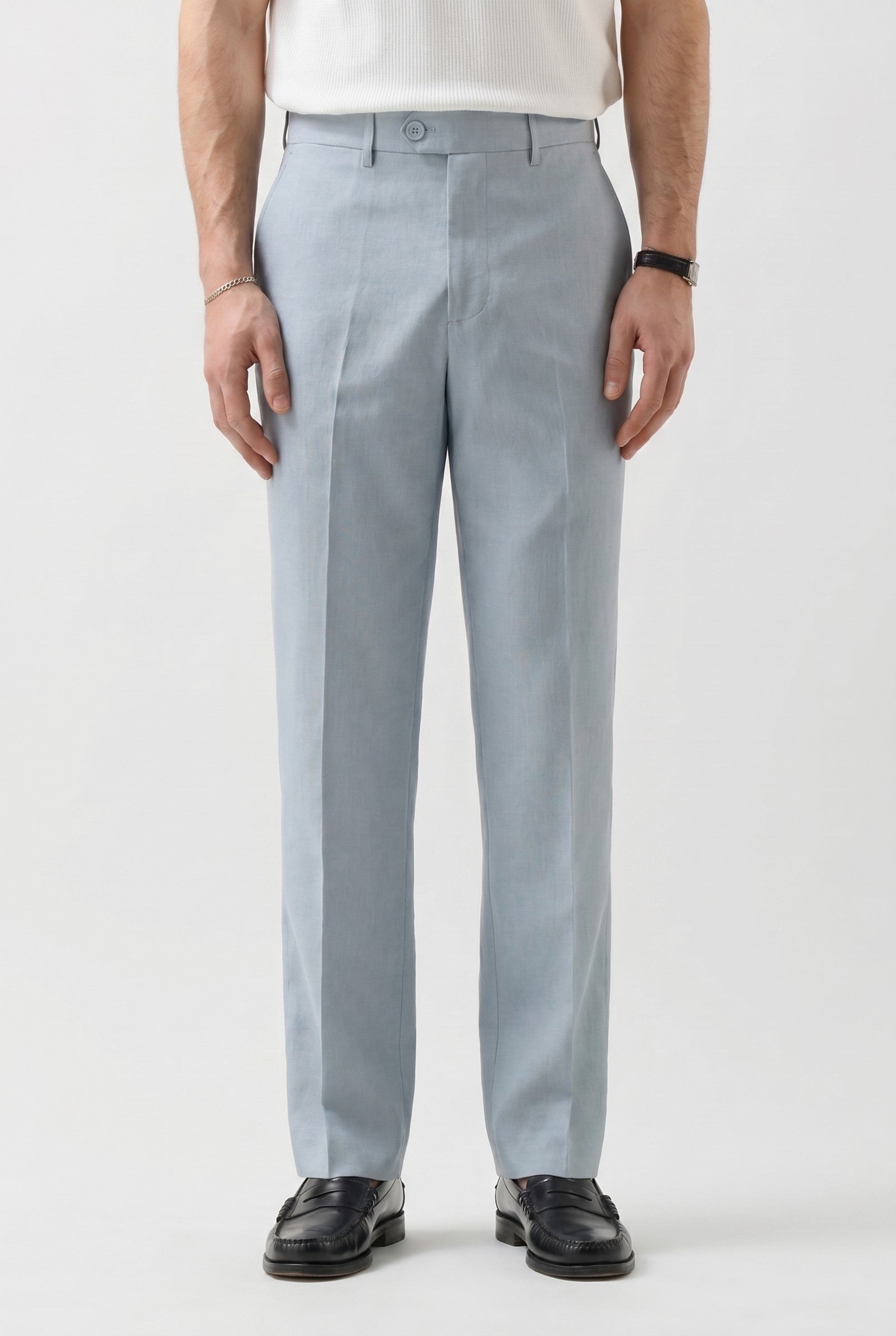 Men's Linen Tailored Trousers | Blackstone London