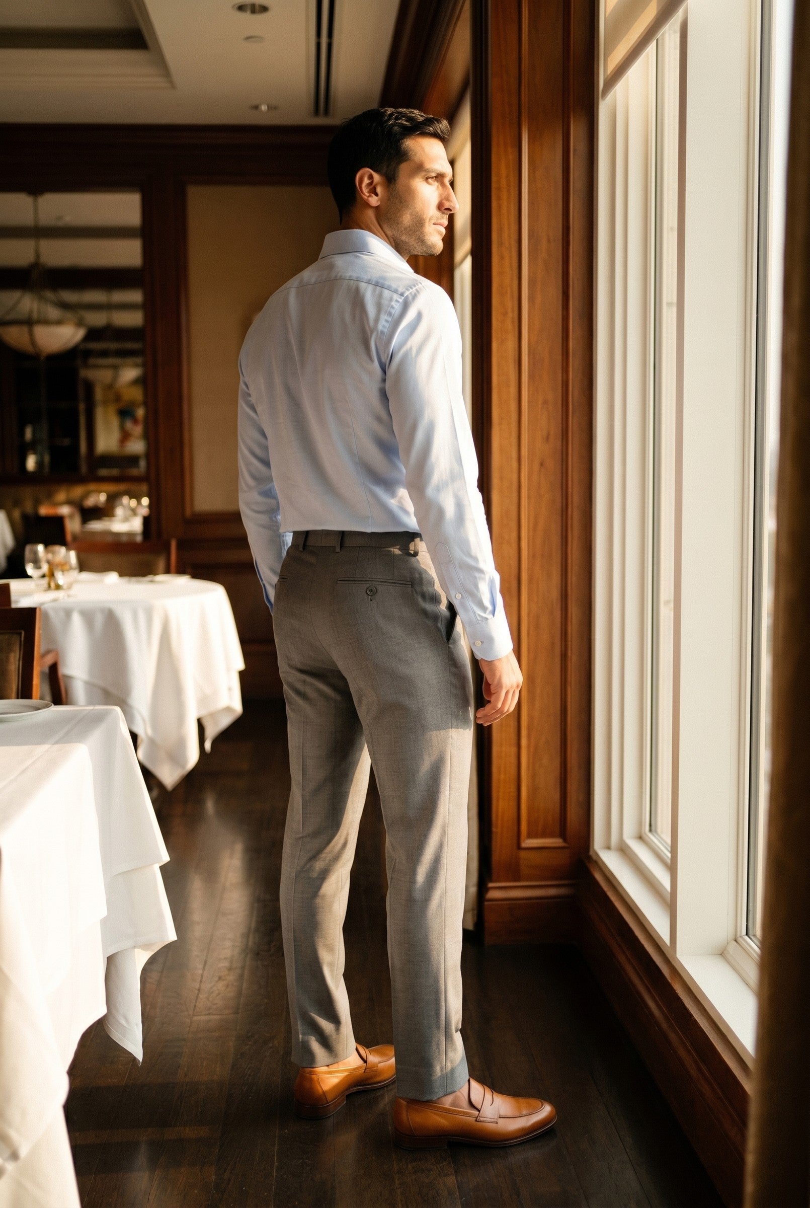 Men's Slim Pinpoint Dress Shirt | Blackstone London