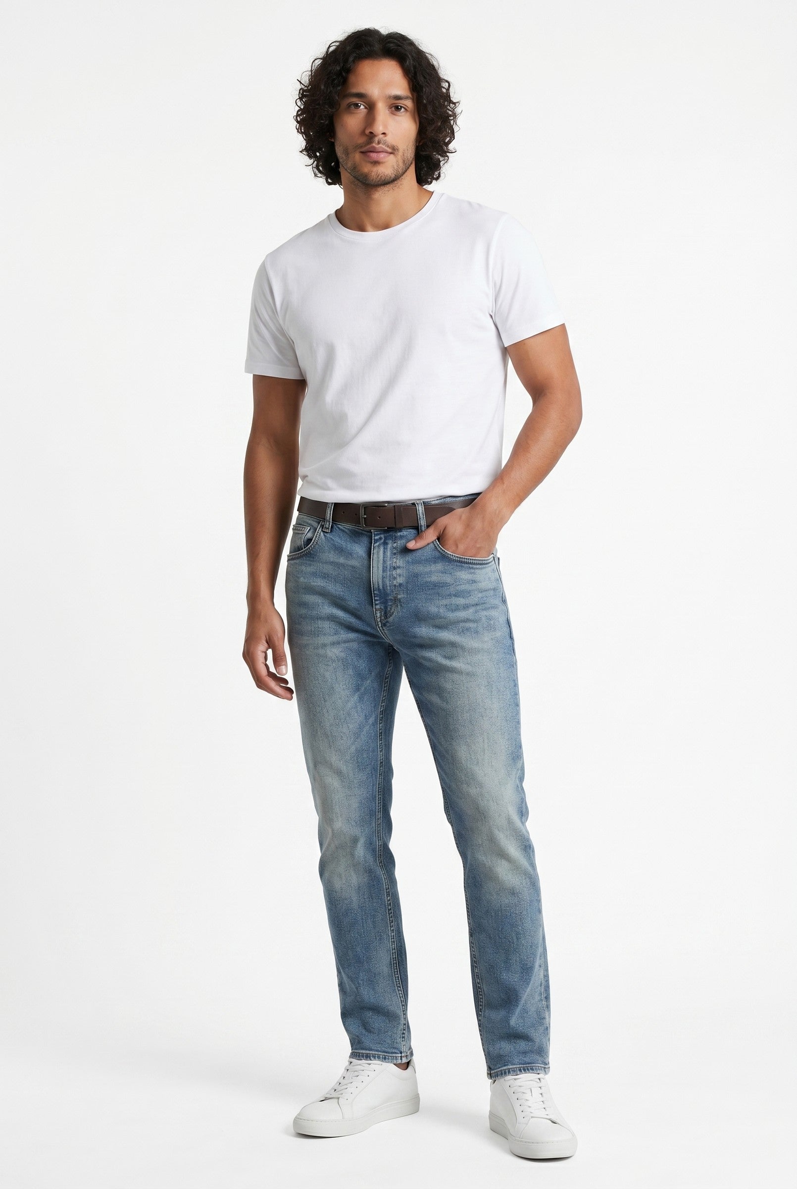 Men's Slim Tapered Stretch Denim Jeans | Blackstone London