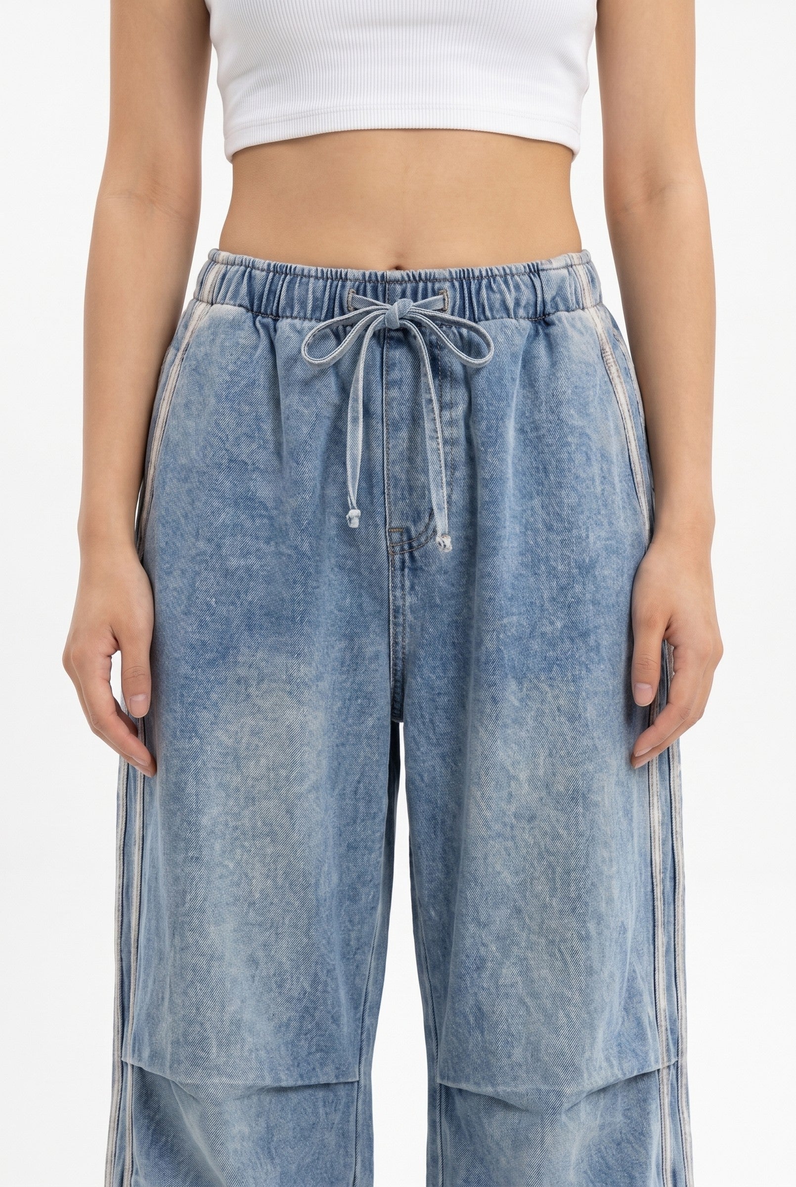 Women's Wide Leg Track Balloon Jeans | Blackstone London