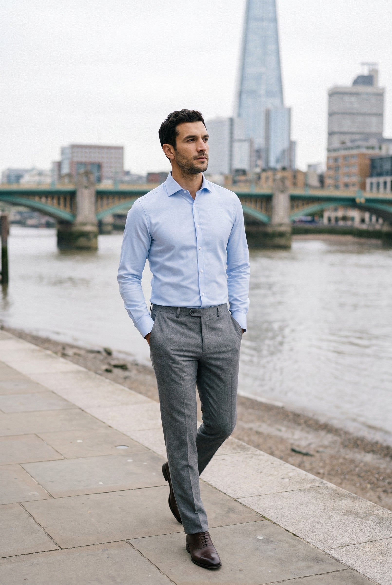Men's Performance Slim-Fit Dress Shirt | Blackstone London
