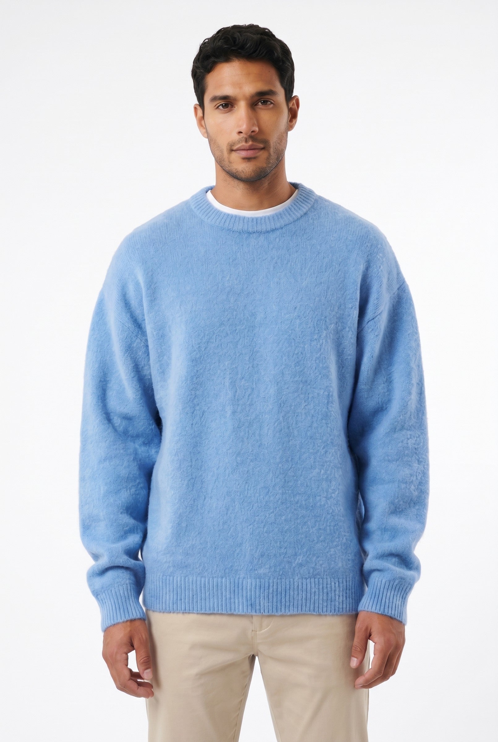 Men's Mohair Blend Crewneck Sweater | Blackstone London