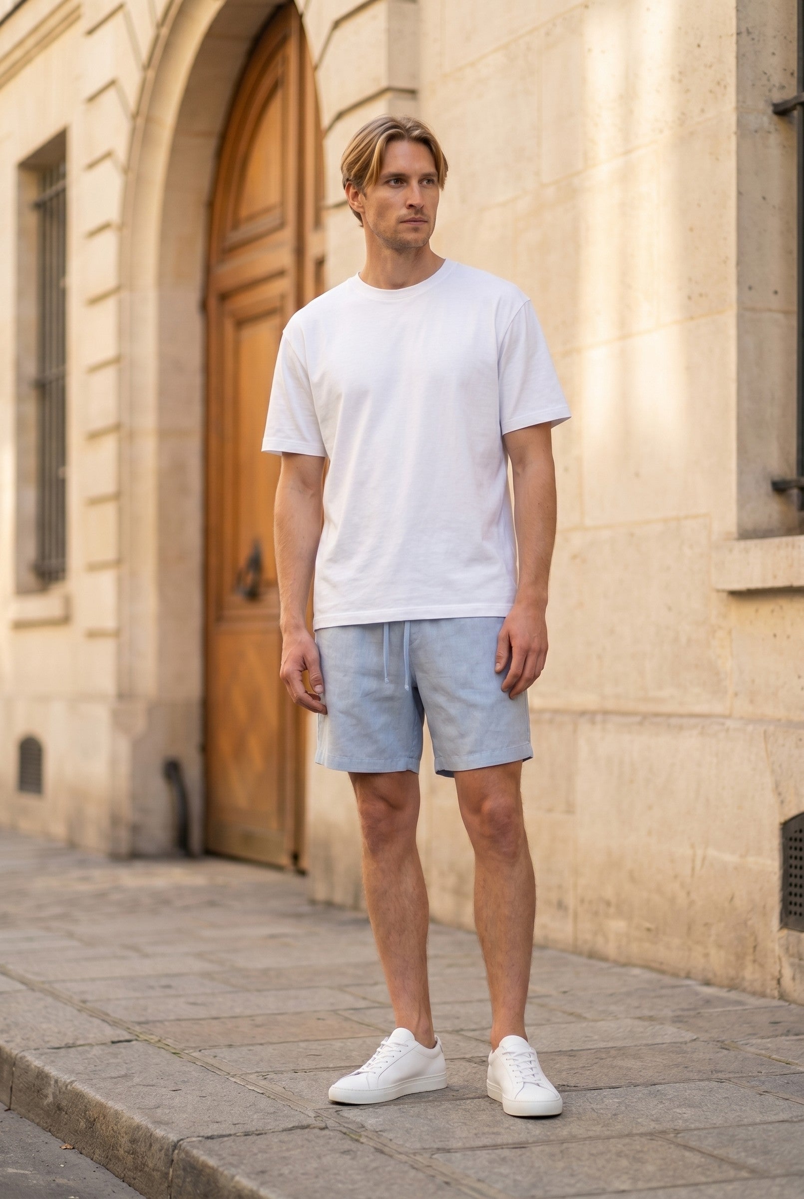 Men's Linen Drawstring Shorts | Blackstone London