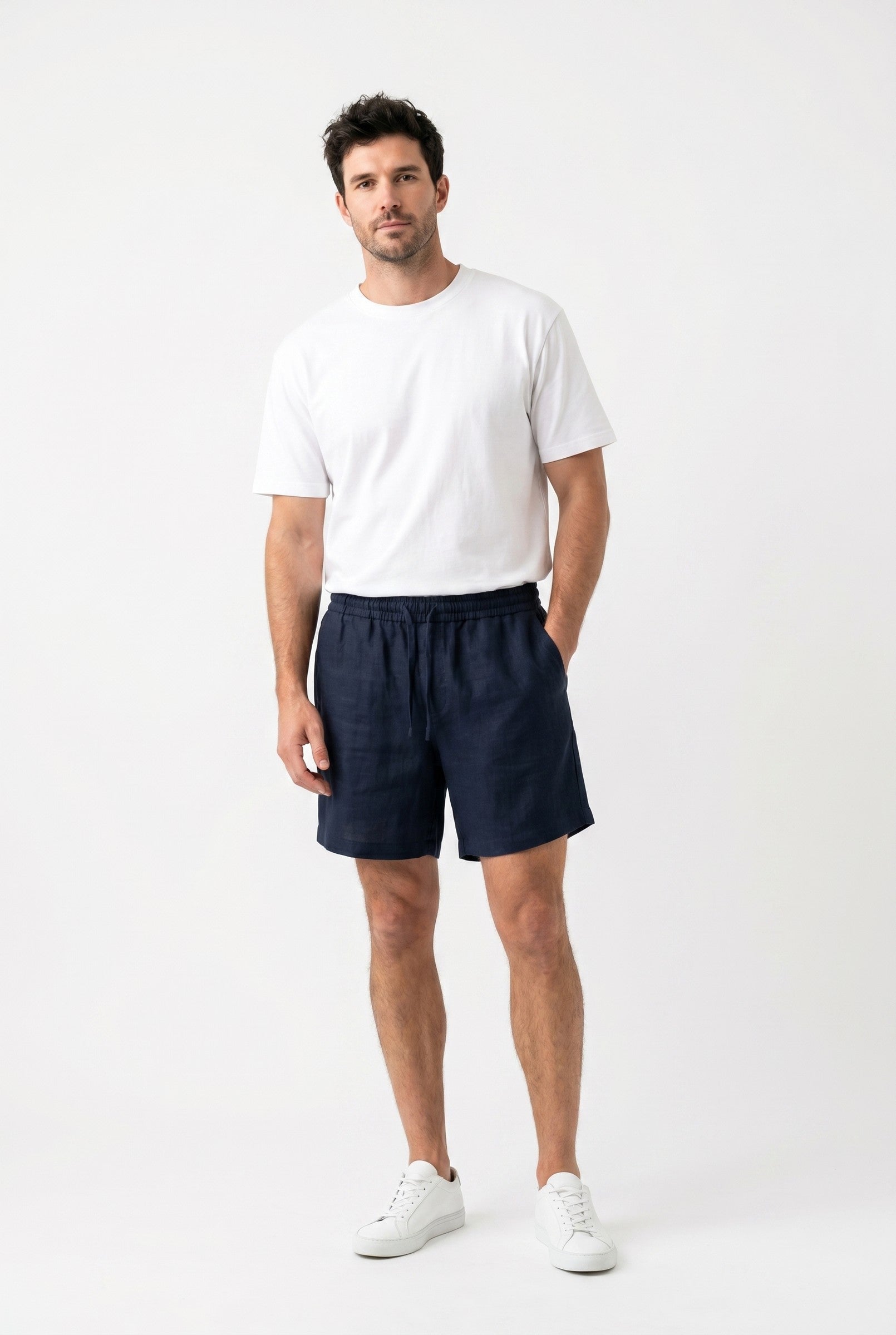Men's Linen Drawstring Shorts | Blackstone London