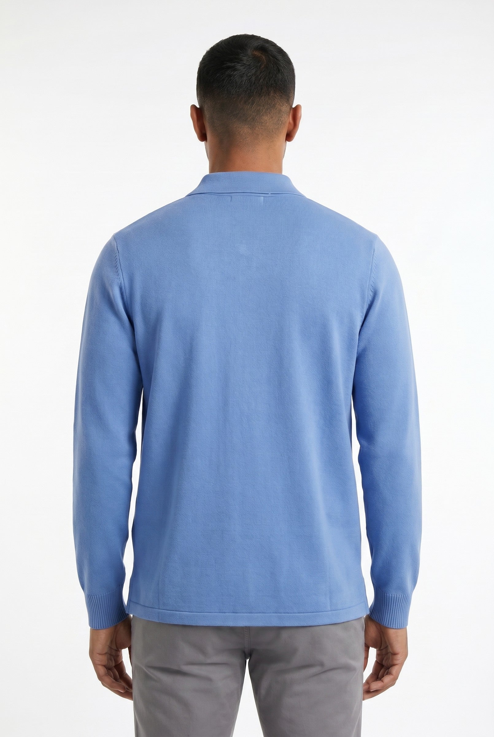 Men's Long Sleeve Knit Polo Shirt | Blackstone London