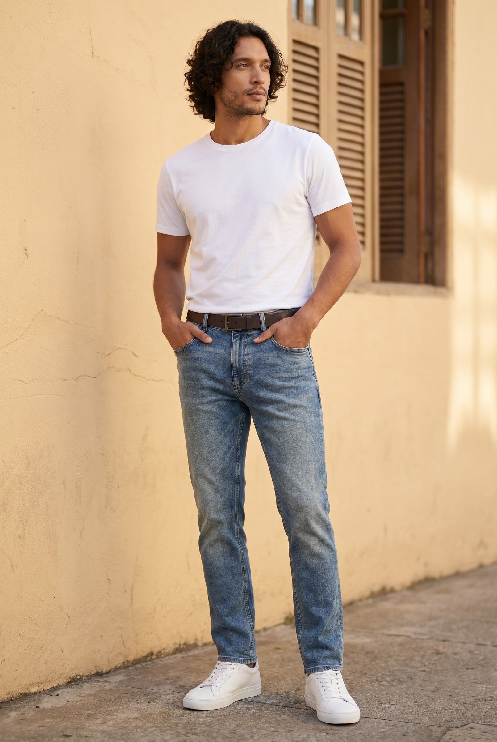 Men's Slim Tapered Stretch Denim Jeans | Blackstone London