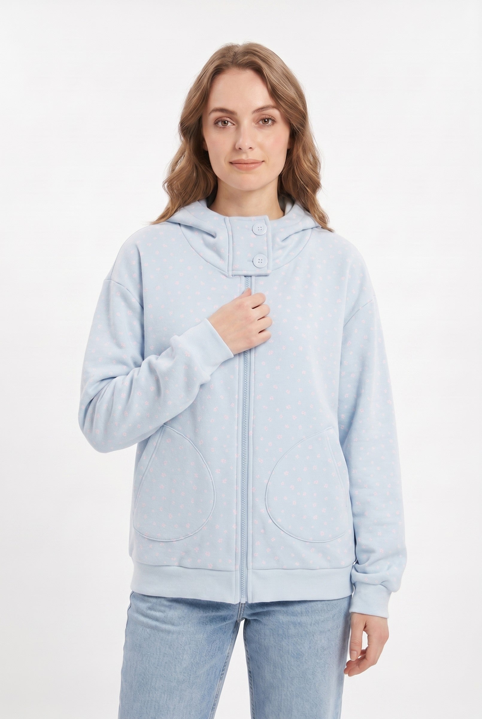 Women's Oversized Floral Hooded Sweatshirt | Blackstone London