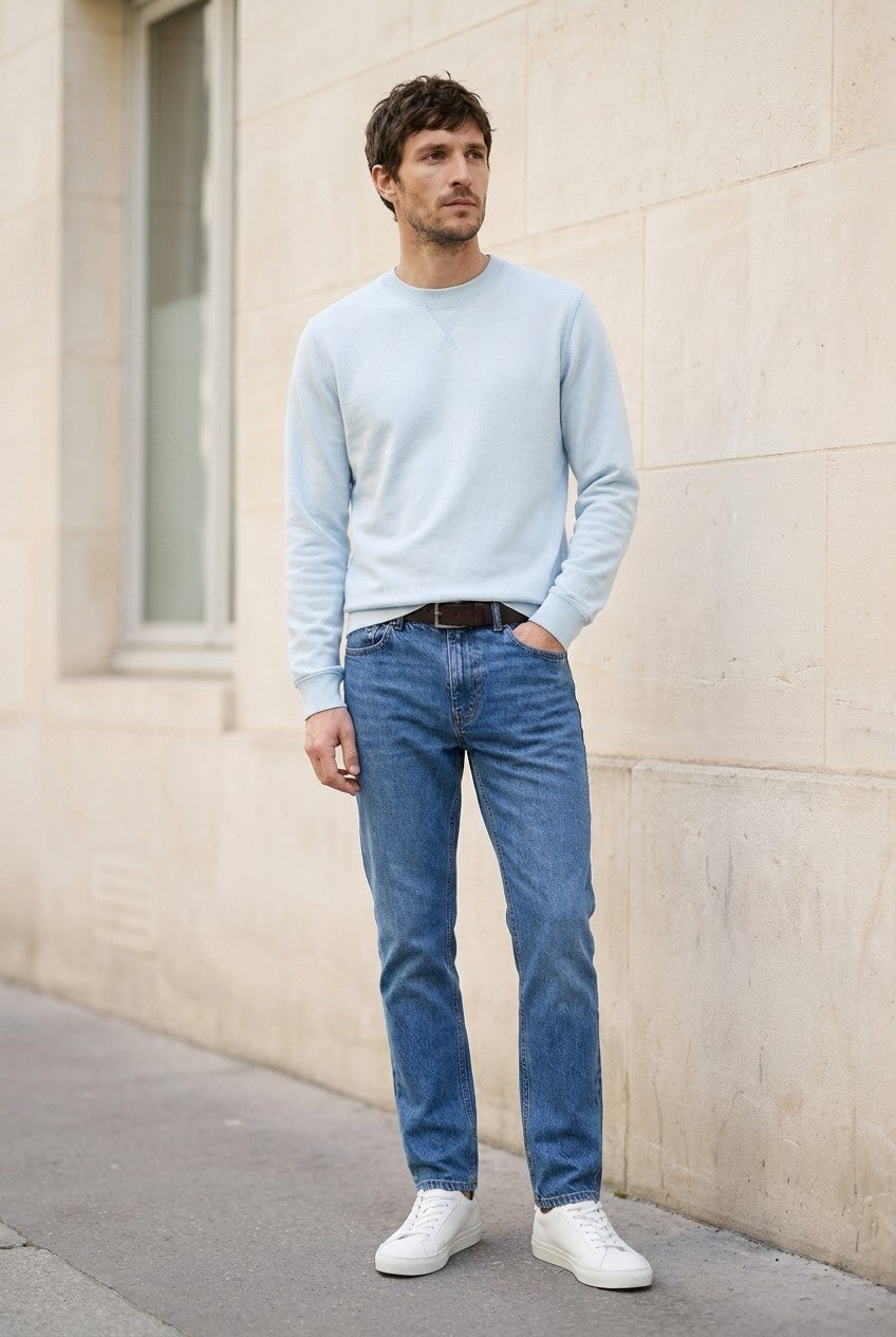 Men's Loopback Crewneck Sweatshirt | Blackstone London