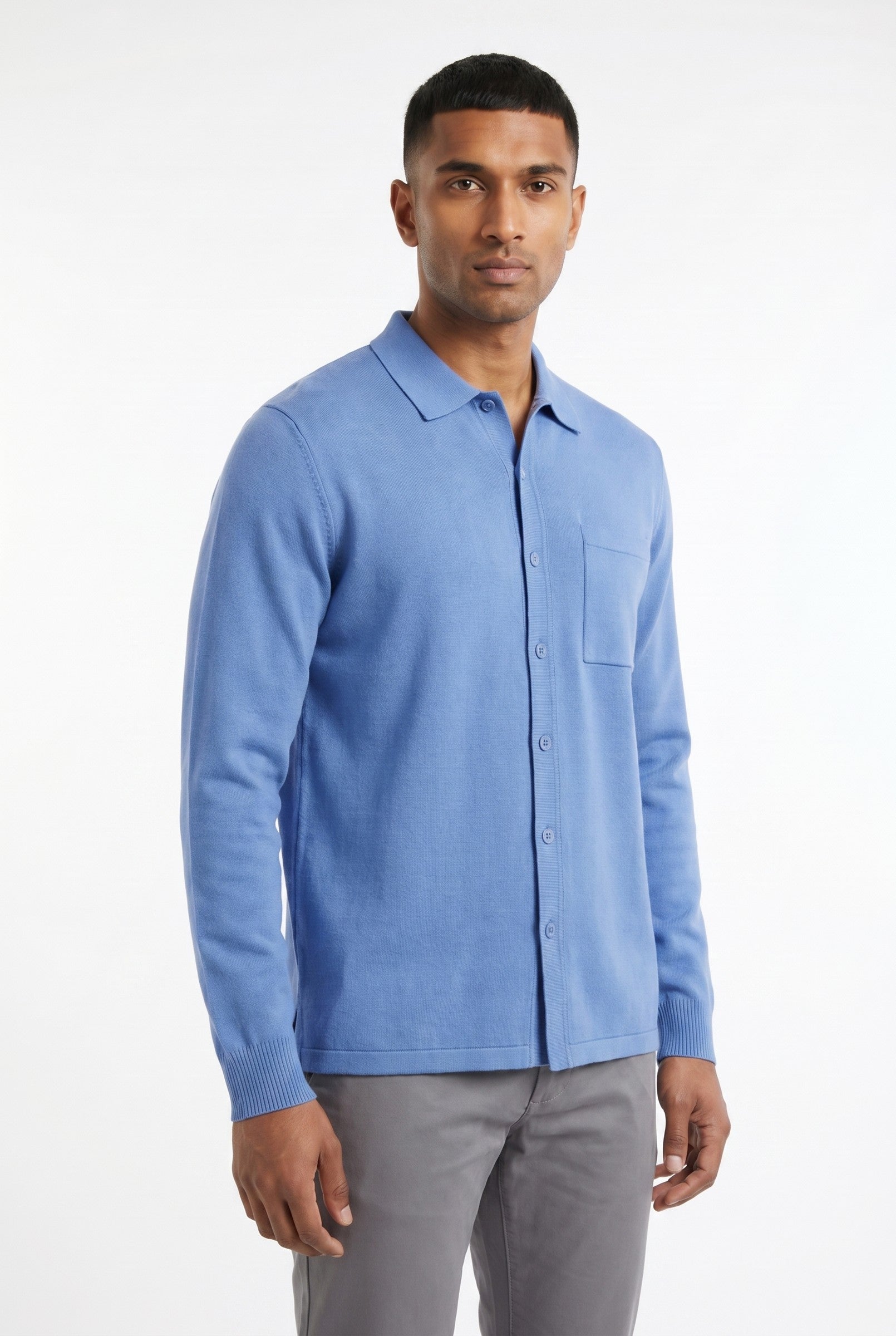 Men's Long Sleeve Knit Polo Shirt | Blackstone London