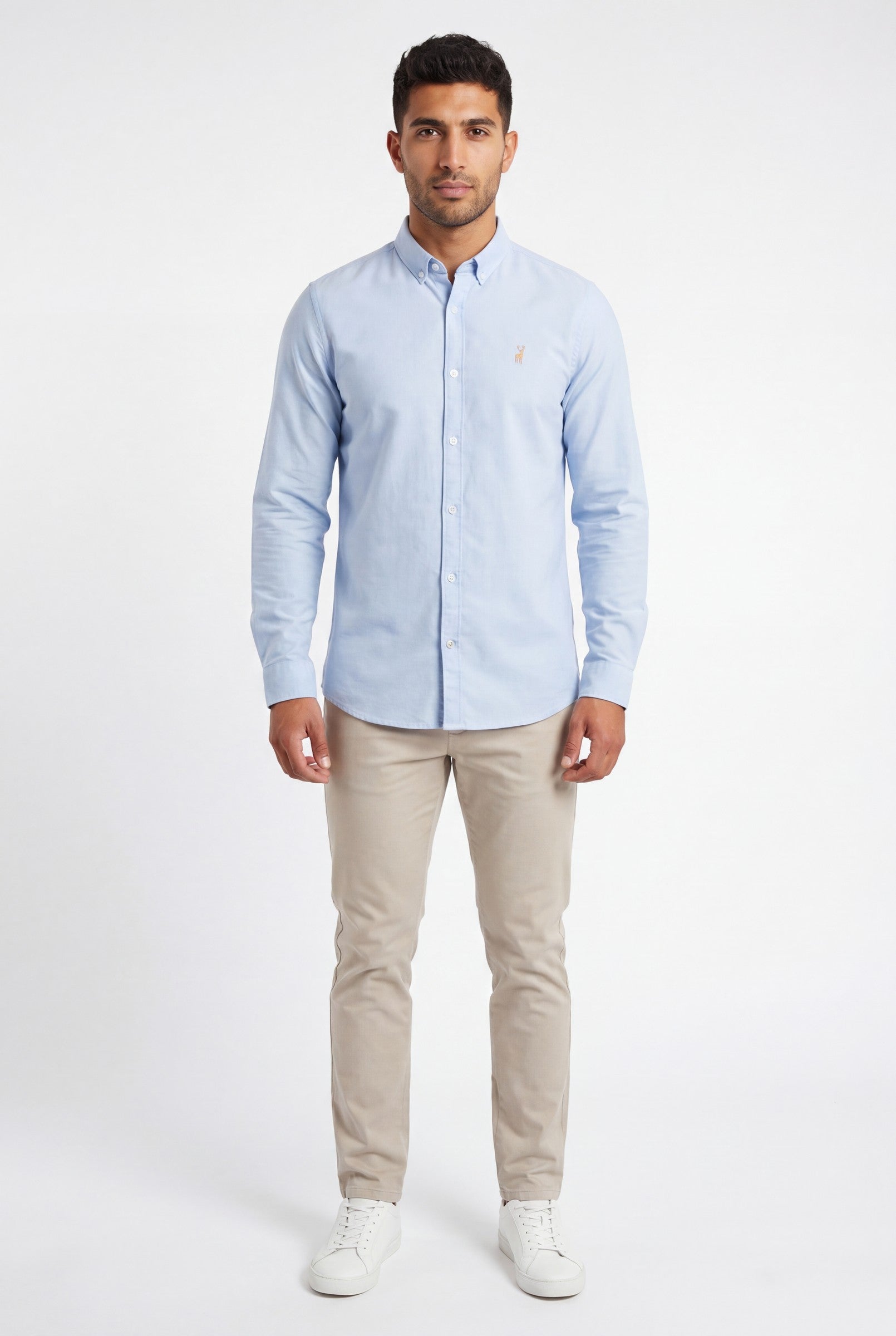 Men's Cotton Twill Long Sleeve Button Down Shirt | Blackstone London