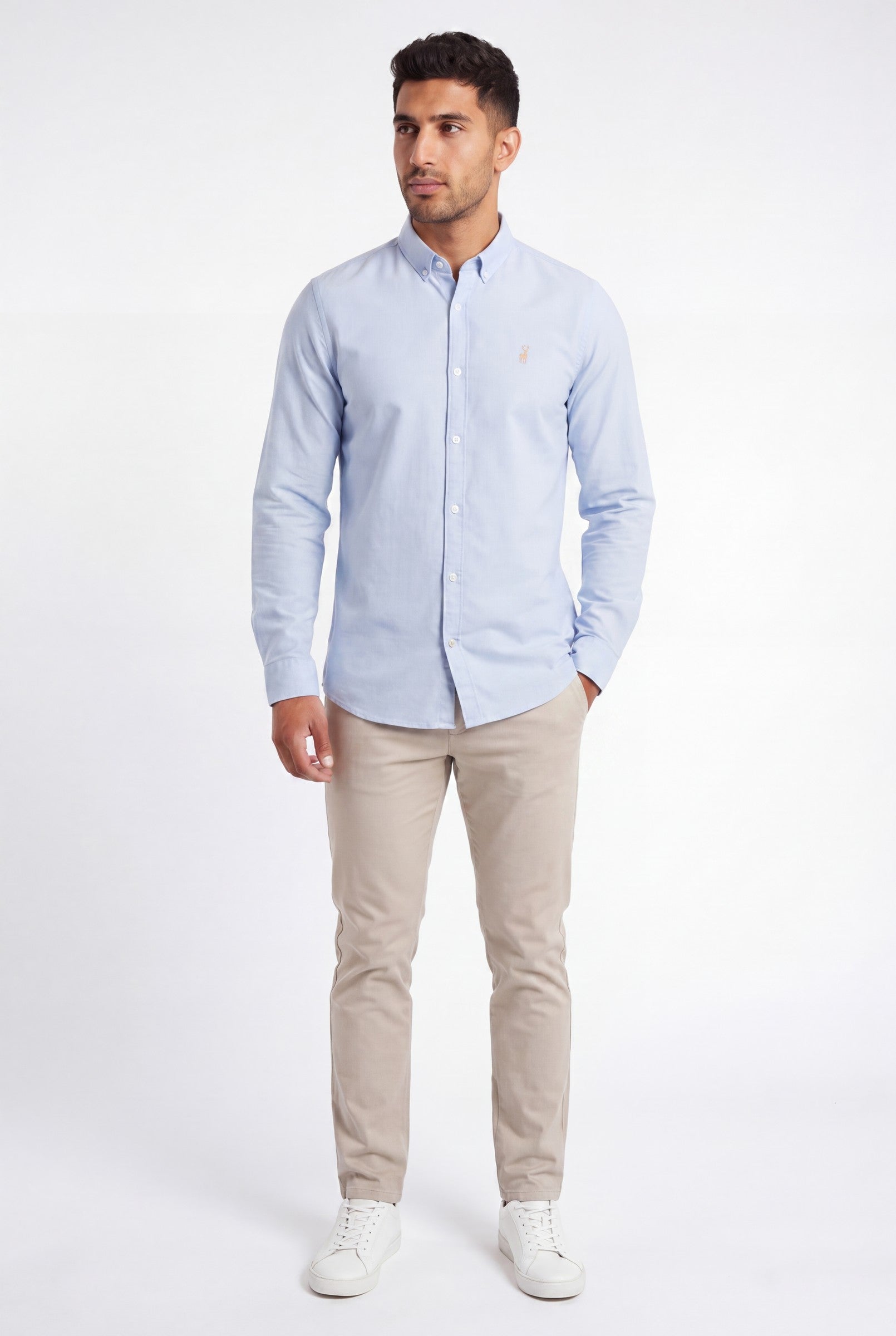 Men's Cotton Twill Long Sleeve Button Down Shirt | Blackstone London