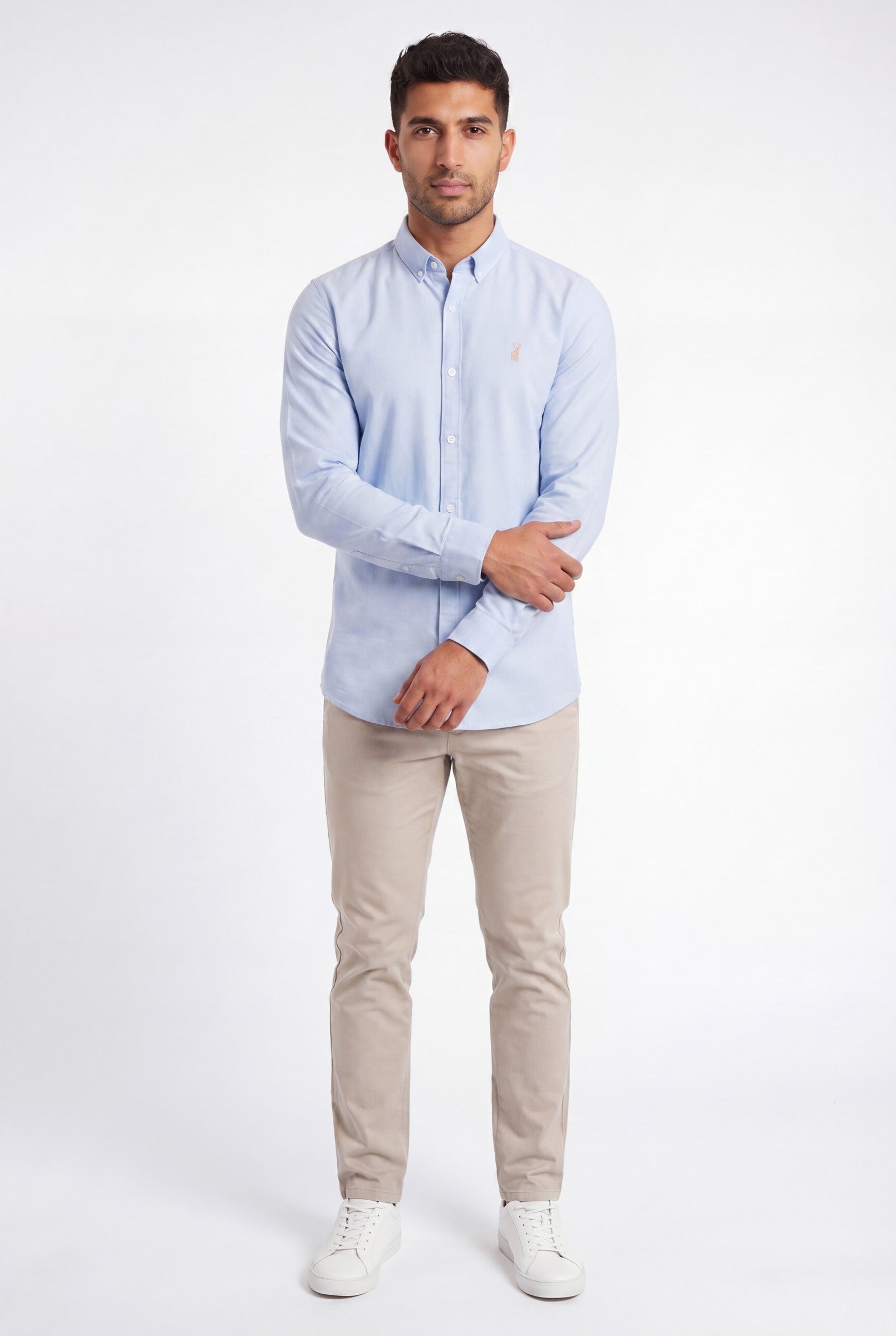 Men's Cotton Twill Long Sleeve Button Down Shirt | Blackstone London