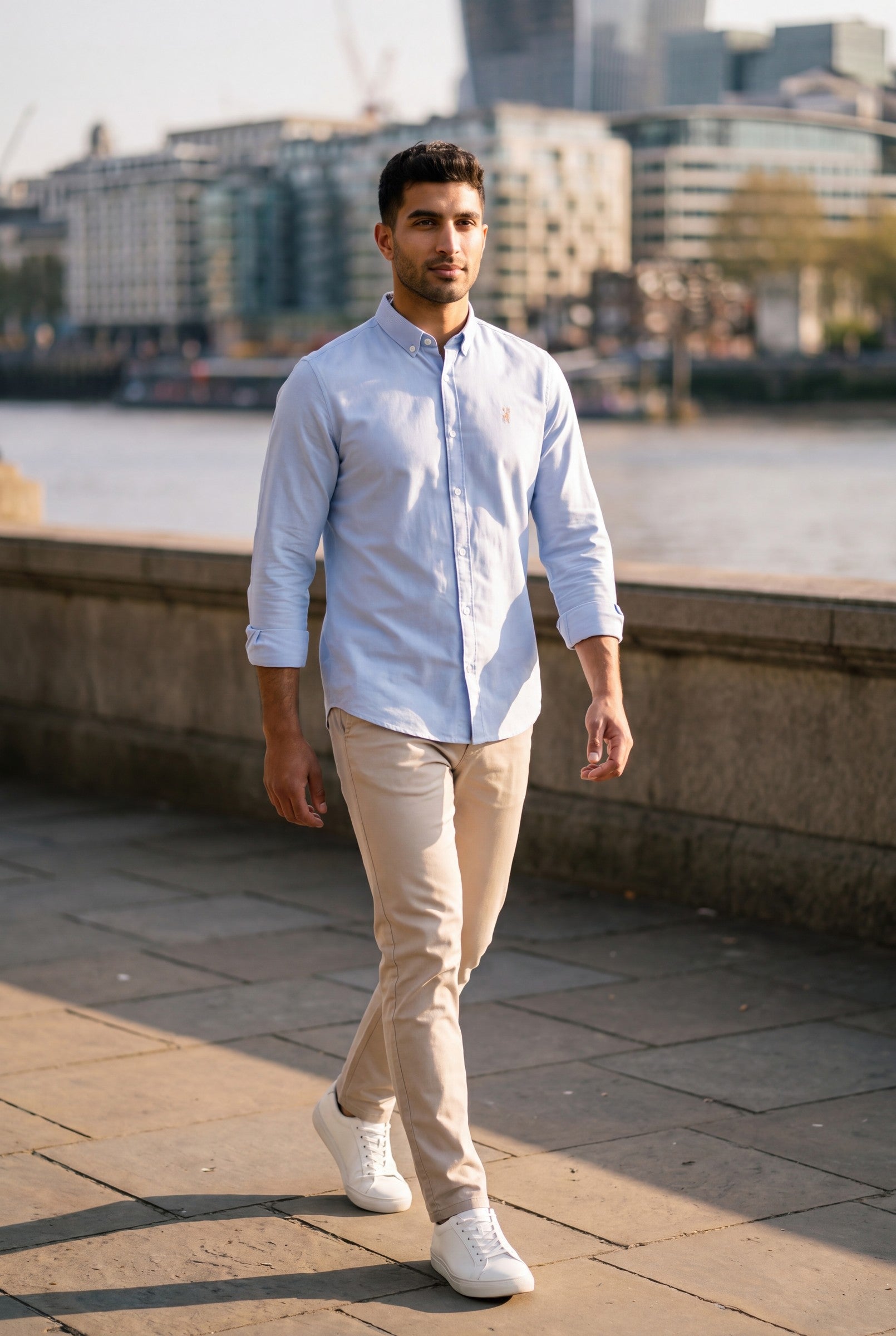 Men's Cotton Twill Long Sleeve Button Down Shirt | Blackstone London