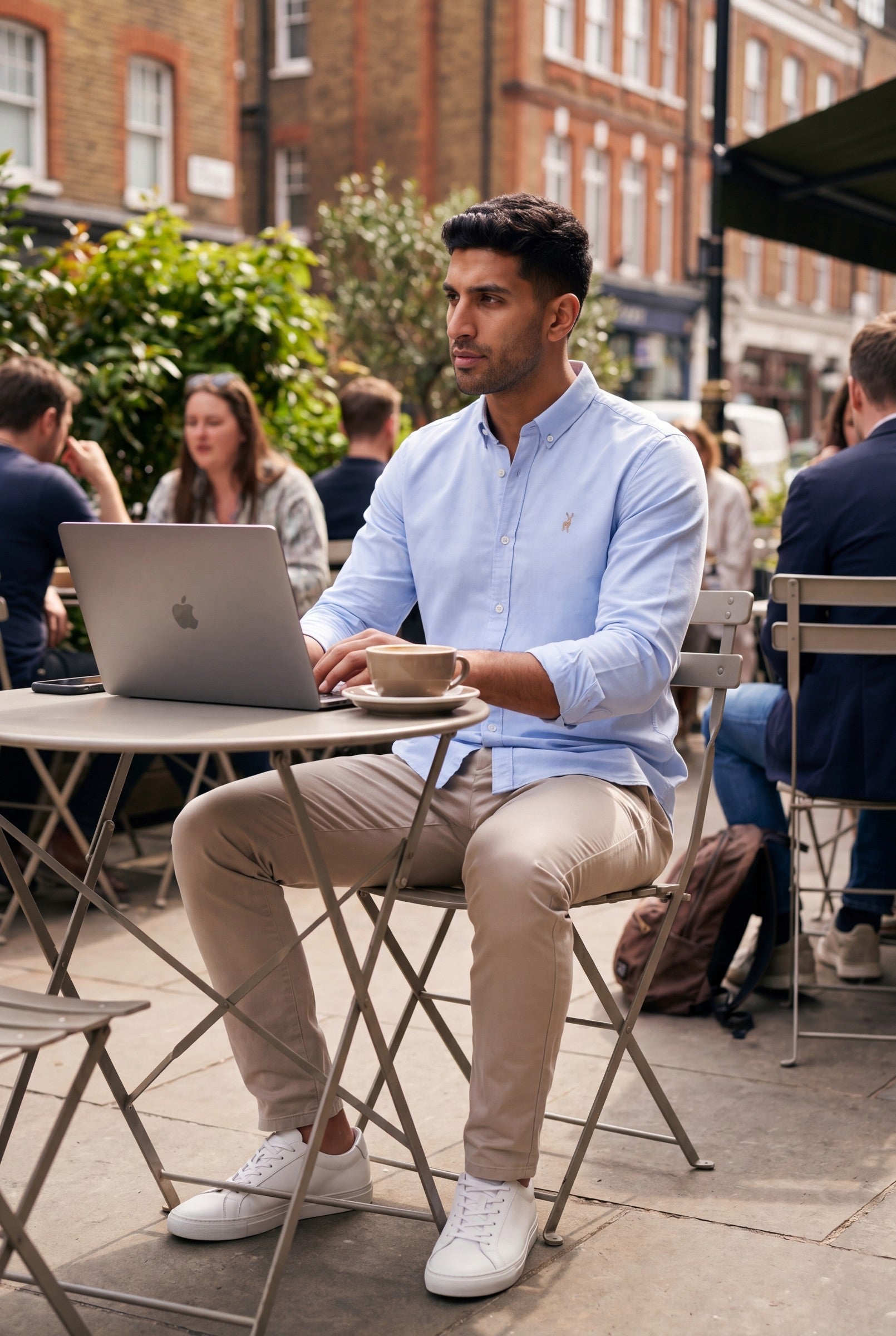Men's Cotton Twill Long Sleeve Button Down Shirt | Blackstone London
