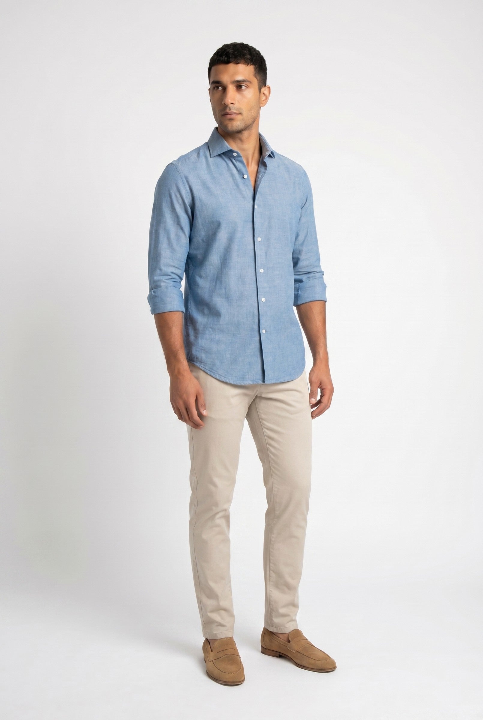 Men's Slim Chambray Shirt | Blackstone London