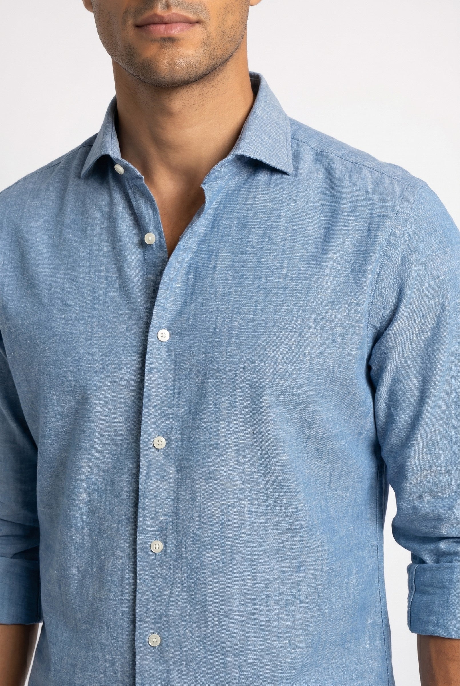 Men's Slim Chambray Shirt | Blackstone London